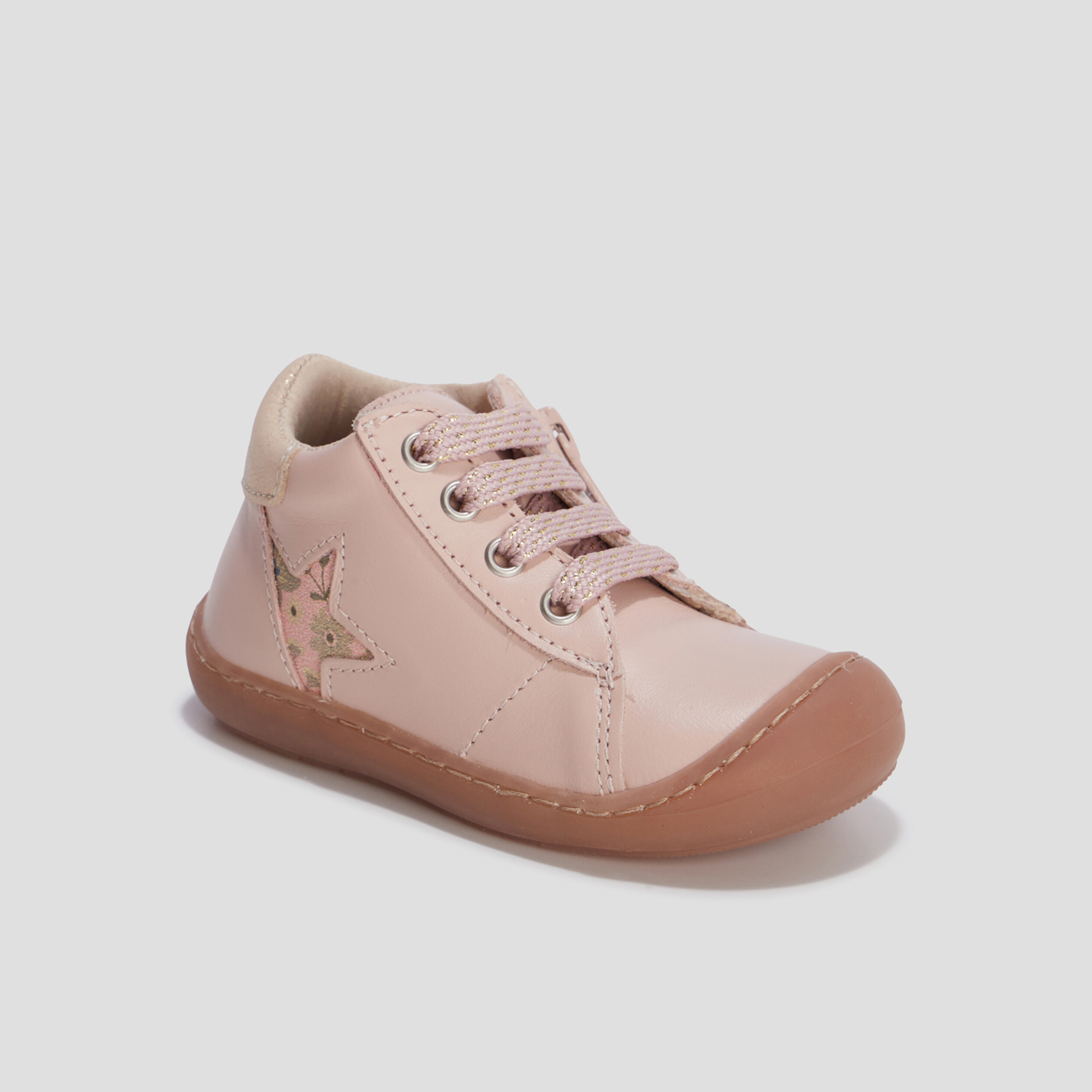 Bottillons zippés en cuir rose bébé fille | La Halle