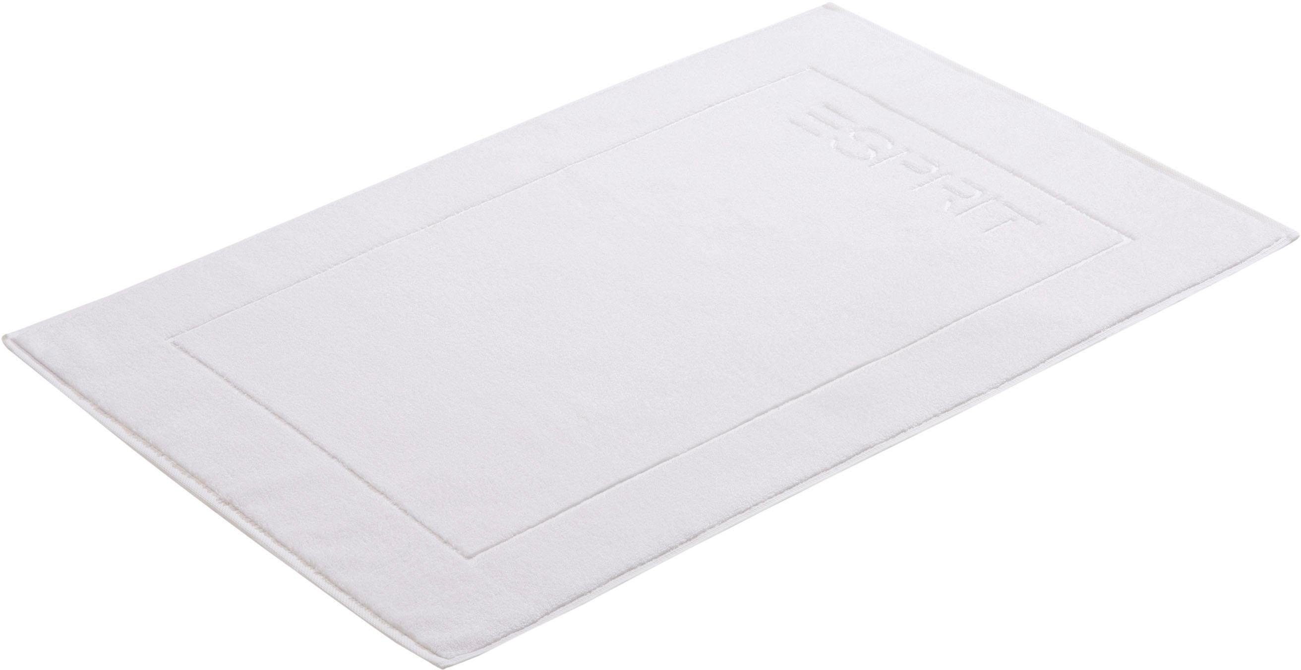 Badematte Solid Esprit, Höhe 8 mm, fußbodenheizungsgeeignet, schnell trocknend, Baumwolle, rechteckig, Badteppich, Uni Farben, mit Esprit Logo Stickerei Hotelmatte