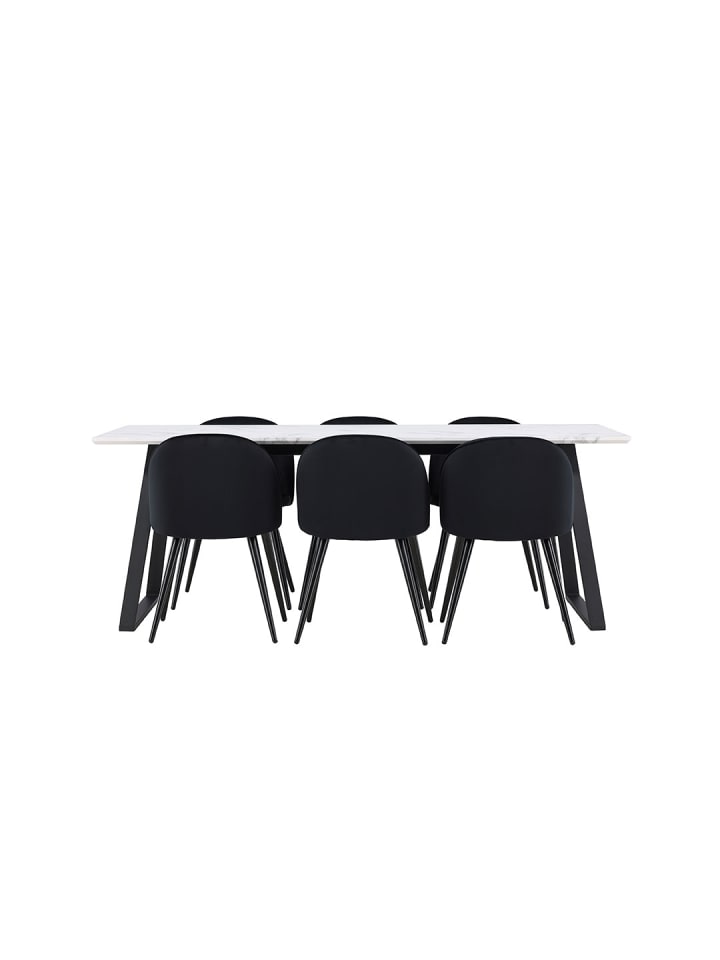 ebuy24 Essgruppe Malaga (7-teilig) Schwarz 200 x 90 cm günstig kaufen onesize