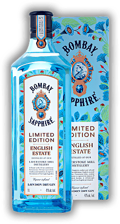 Bombay Sapphire Limited Edition English Estate 1,0 Liter Bombay Sapphire Limited Edition English Estate 1,0 Liter Limited Edition No1 from Laverstoke Mill - Ein Gin wahrer Englischer Herkunft. 1	 Liter - Vol 41%