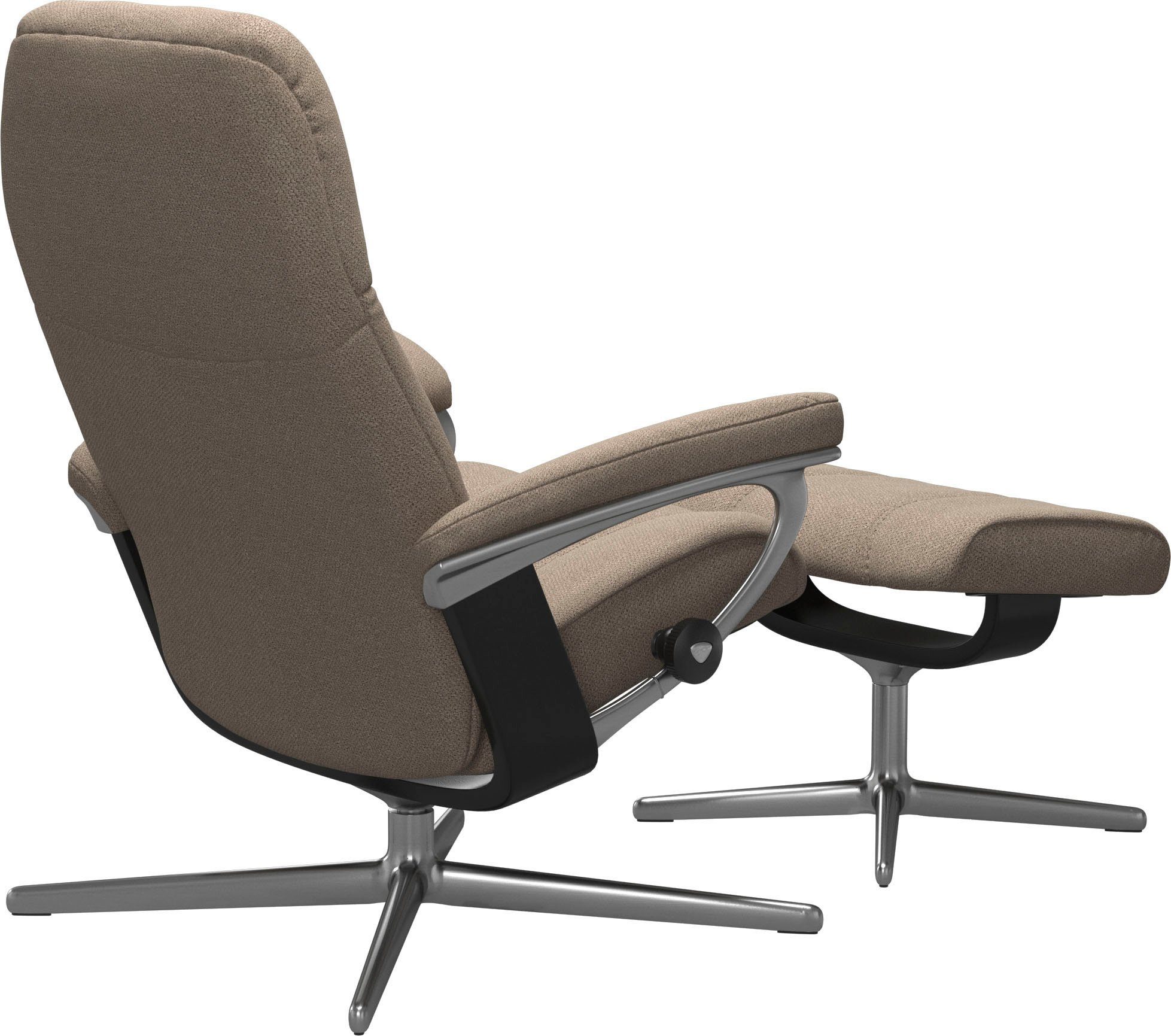Stressless® Relaxsessel Consul (Set, Relaxsessel mit Hocker), mit Hocker, mit Cross Base, Größe S, M & L, Holzakzent Schwarz