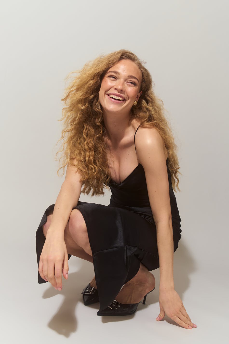 Twisted strap midi dress