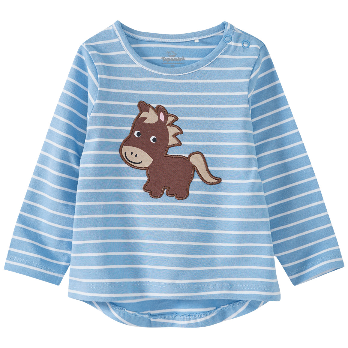 Baby Langarmshirt mit Pferde-Applikation