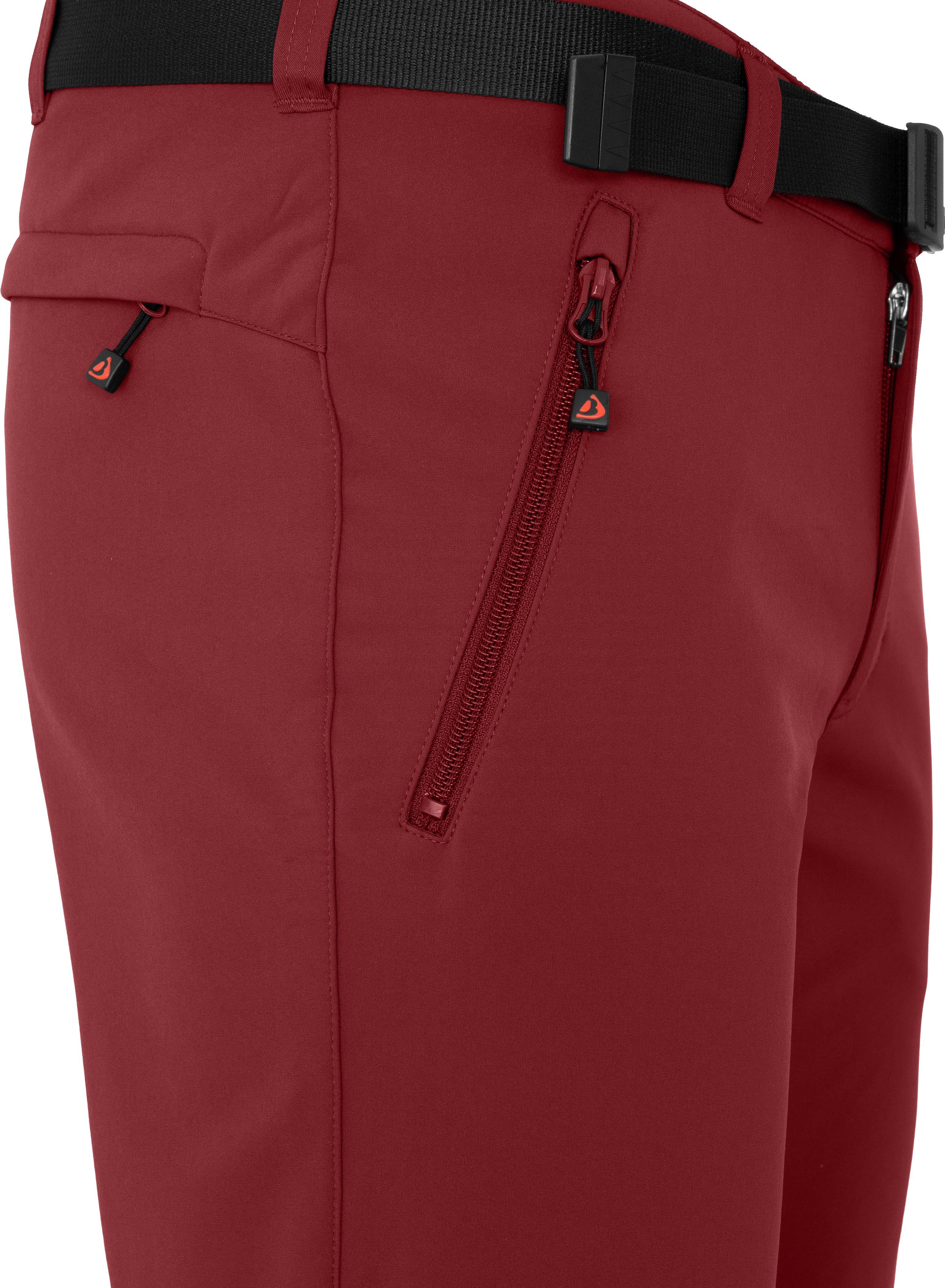 Bergson Outdoorhose ONETREE Herren Winter Softshellhose, winddicht, mit warmem Innenfleece, Normalgrößen, Tomaten rot