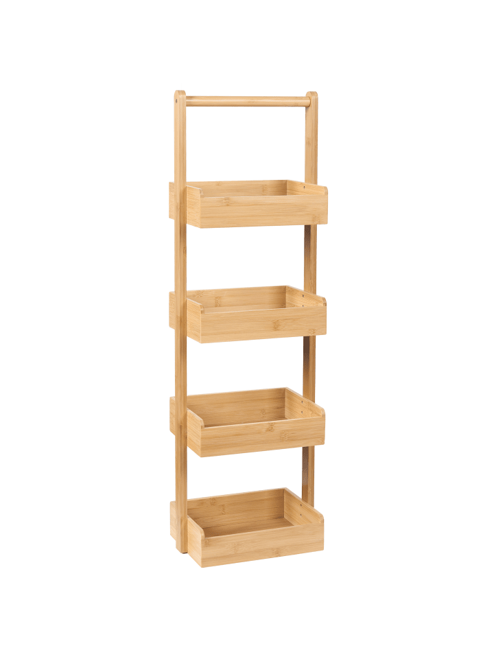 Beliani Badezimmerregal VAUPES in Heller Holzfarbton - (W) 28 x (H) 87 x (L) 18 cm günstig kaufen onesize