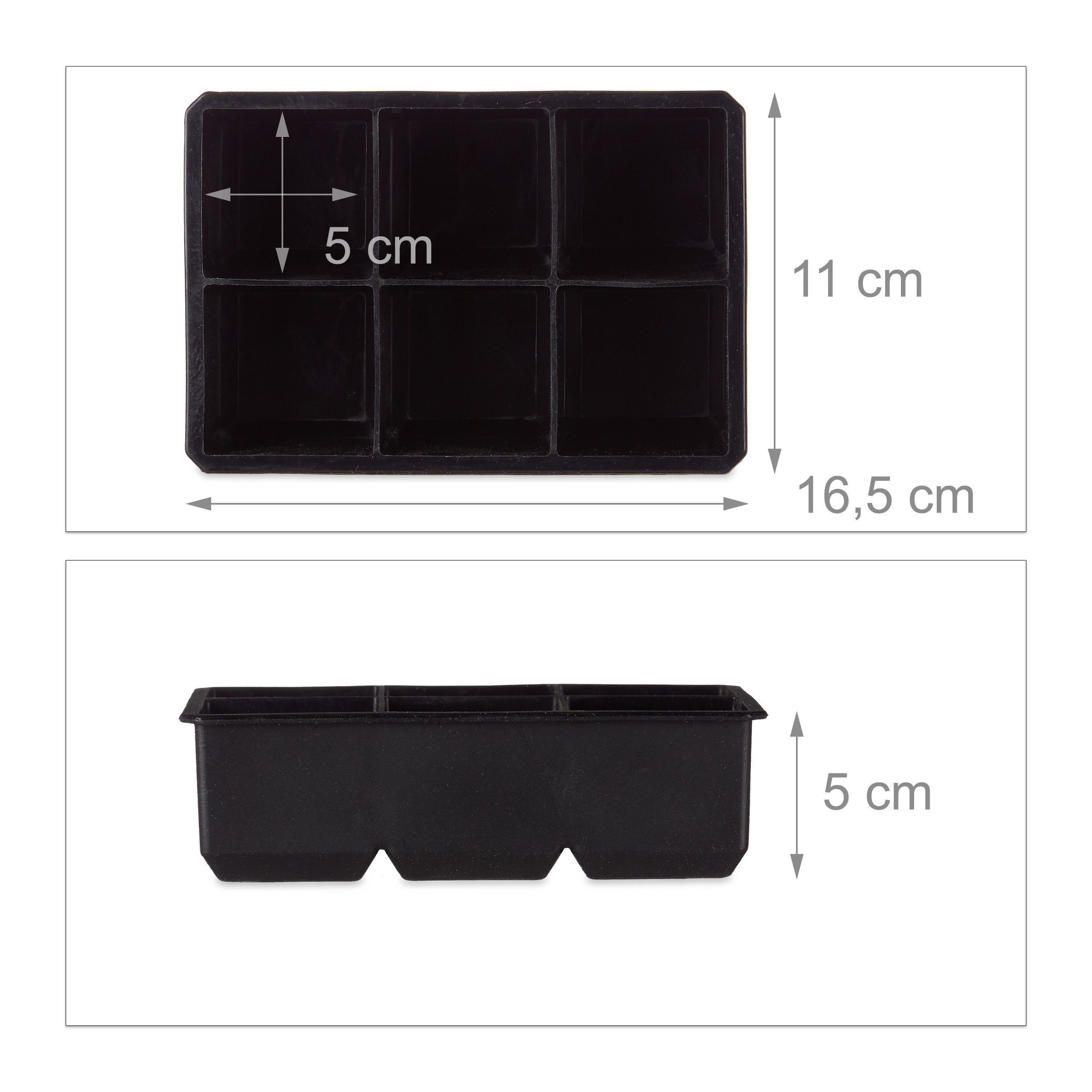 relaxdays Eiswürfelform 2 x Eiswürfelform Silikon 5 cm