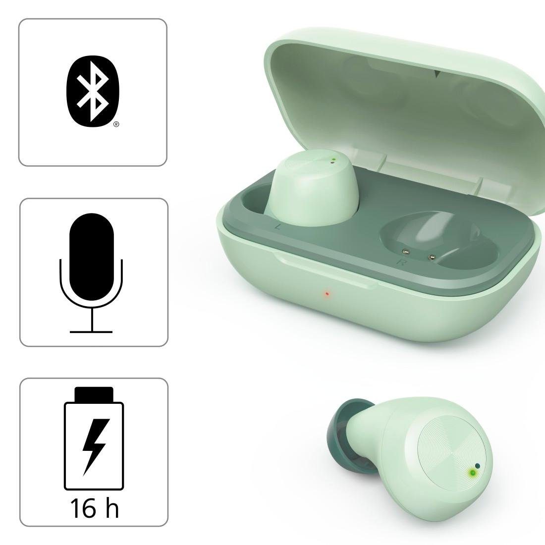 Hama Bluetooth-Kopfhörer True Wireless In-Ear Sprachsteuerung Bluetooth-Kopfhörer (Freisprechfunktion, Sprachsteuerung, True Wireless, integrierte Steuerung für Anrufe und Musik, kompatibel mit Siri, Google Now, Google Assistant, Siri, A2DP Bluetooth