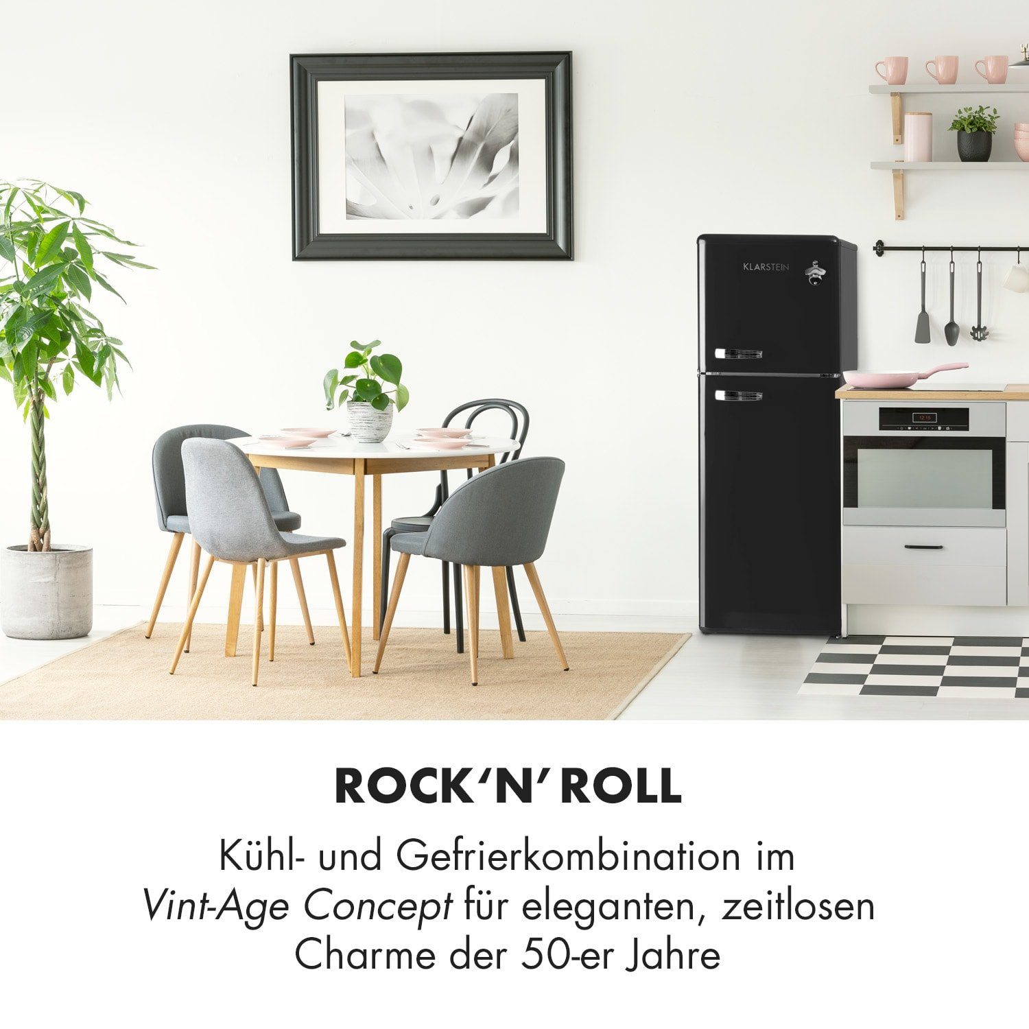 Klarstein Kühl-/Gefrierkombination CO2-AudreyB-R 10033193, 129.5 cm hoch, 45.5 cm breit