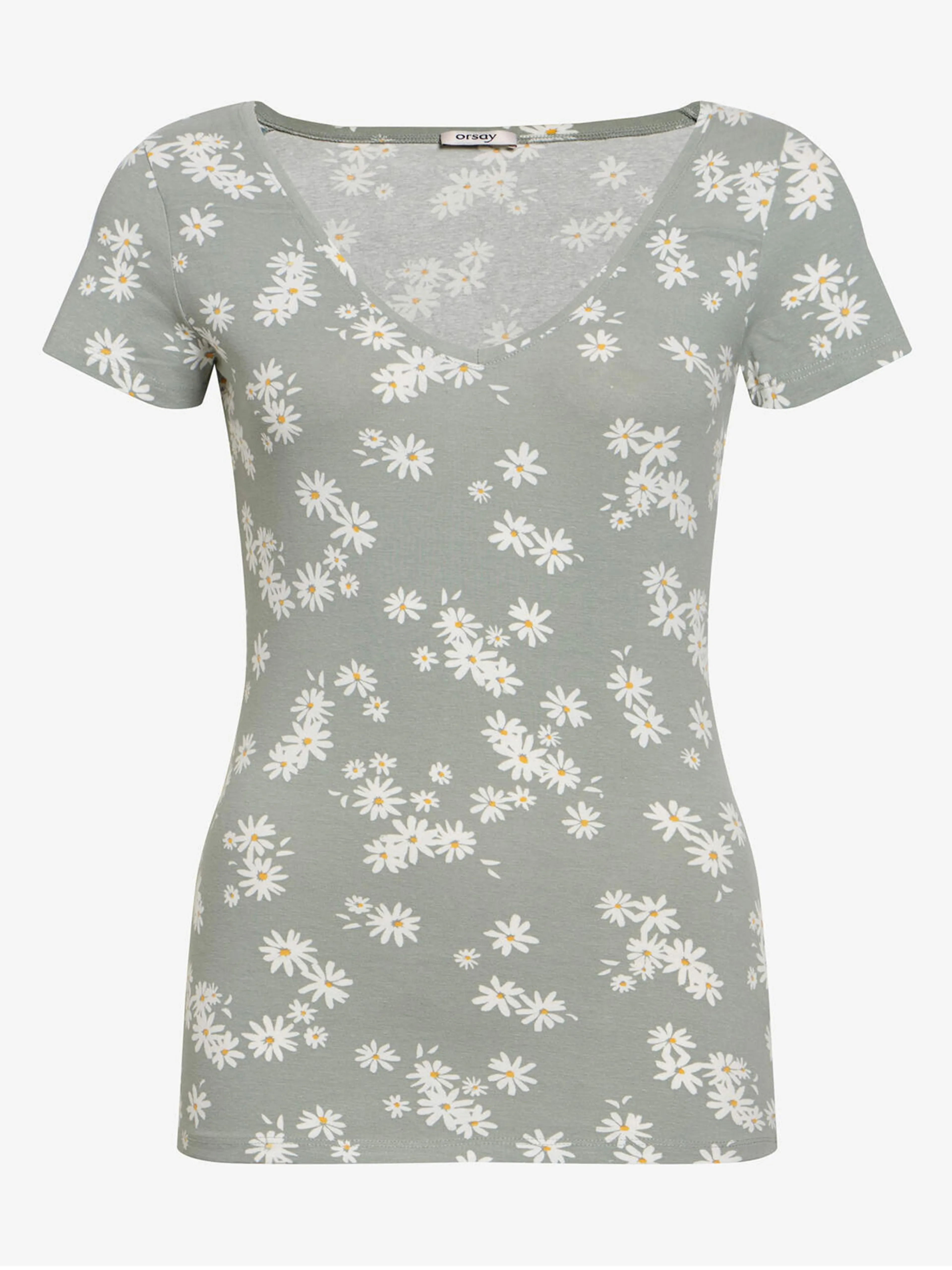 Hellgrünes T-Shirt mit Blumenmuster ORSAY
