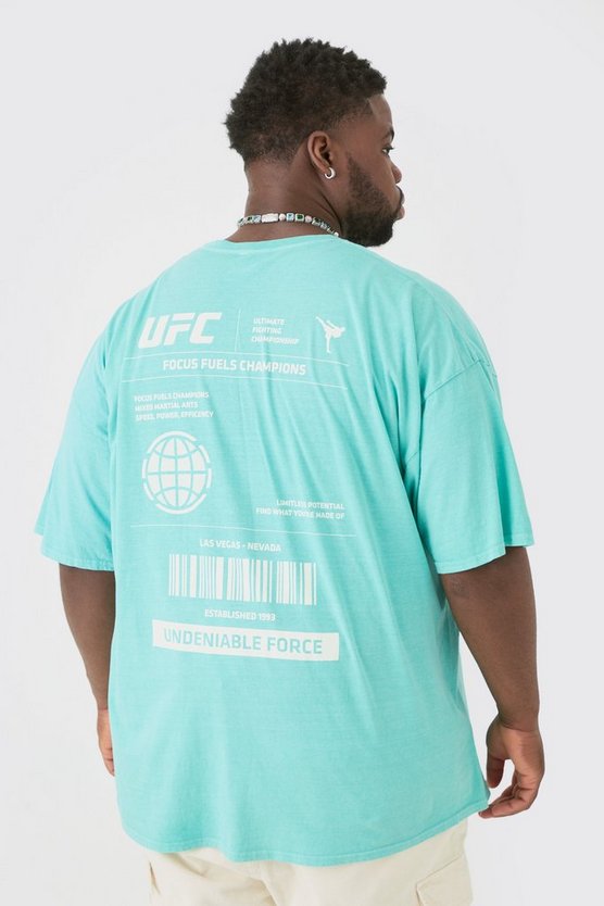 Plus T-Shirt mit lizenziertem Ufc Print in Grün