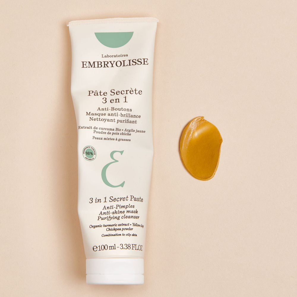 embryolisse Pâte Secrète Soin 3 en 1 anti-bouton, masque anti-brillance, nettoyant purifiant