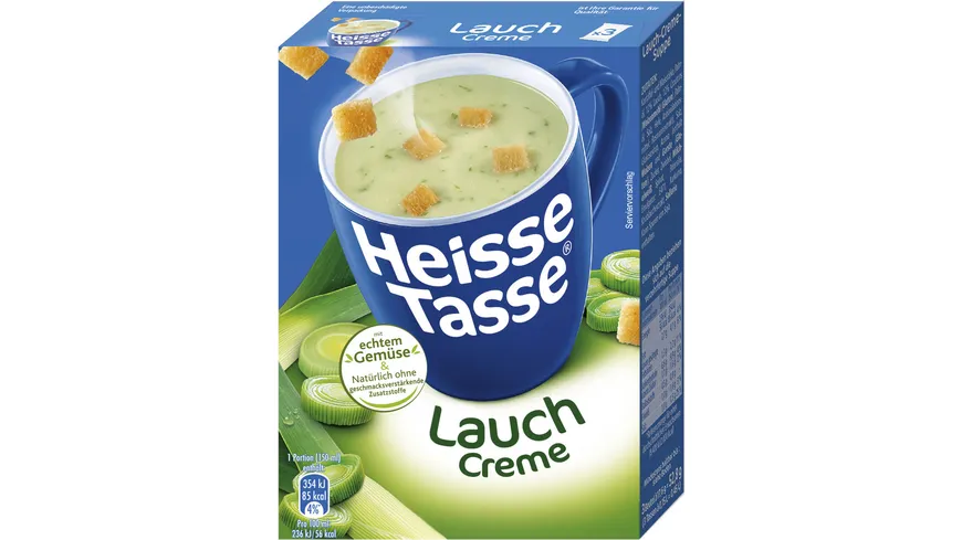 Heisse Tasse Lauch Creme Suppe 450 ml