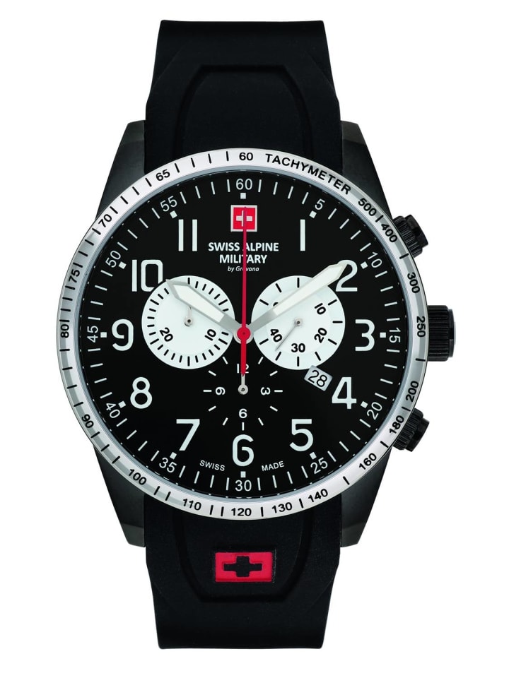 Swiss Alpine Military by Grovana Chronograph 7082 schwarz in schwarz günstig kaufen onesize