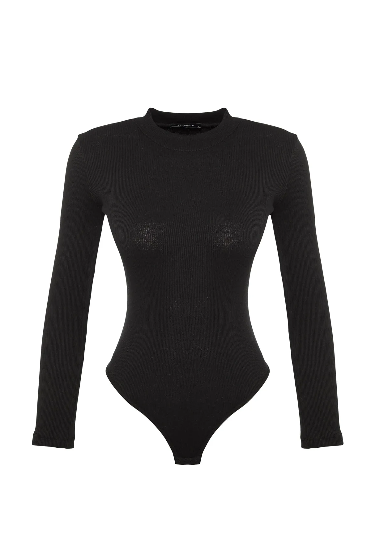 Trendyol Collection  Schwarz-weißer 2er-Pack schmaler Snap-On-Body aus geripptem Stretch-Strick mit Stehkragen TWOAW23BD00030