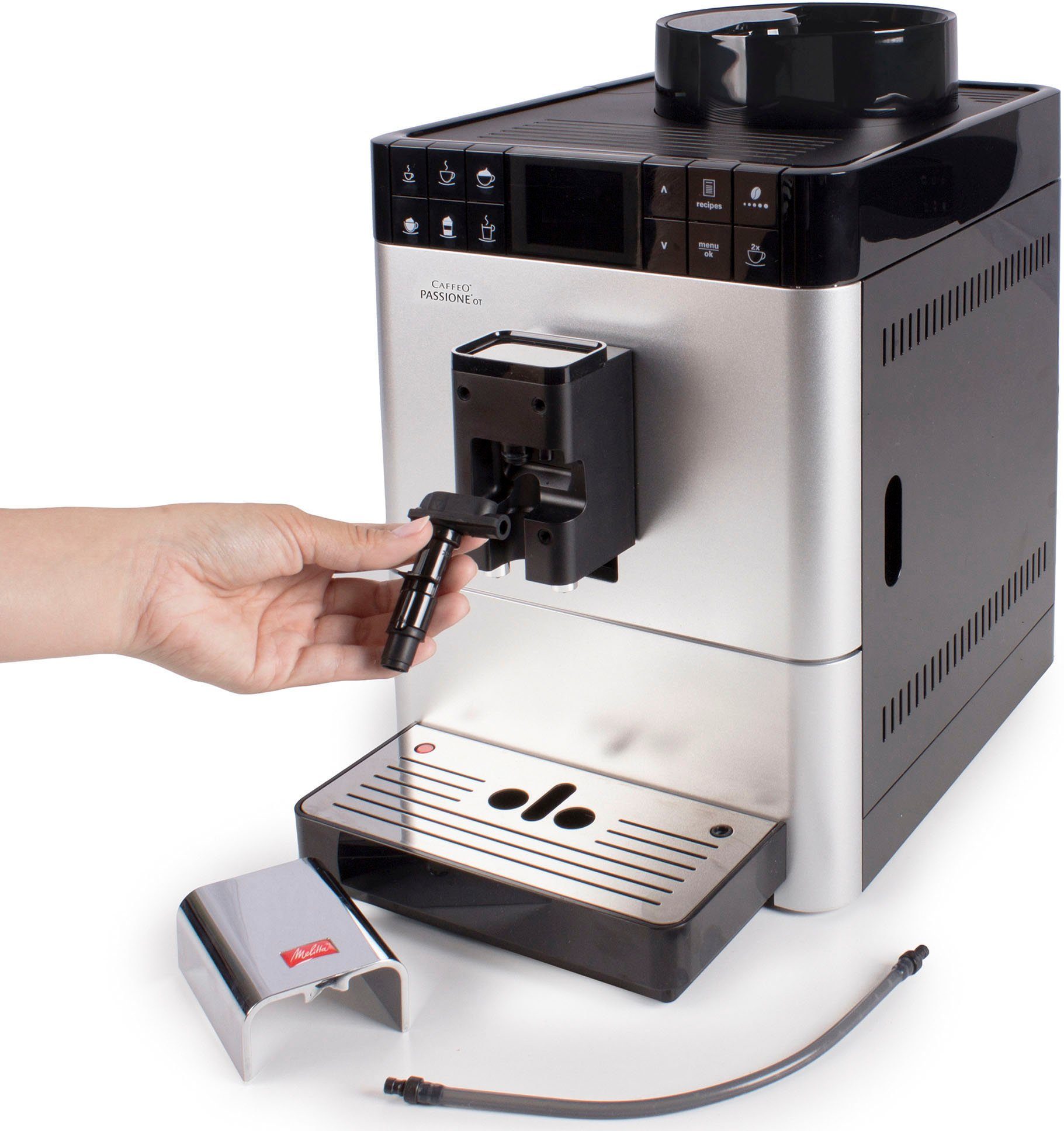 Melitta Kaffeevollautomat Passione® One Touch F53/1-101, silber, One Touch Funktion, tassengenau frisch gemahlene Bohnen