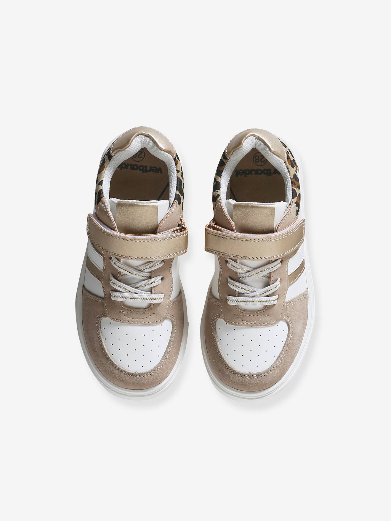 Vertbaudet Kinder Sneakers mit Anziehtrick - beige golden