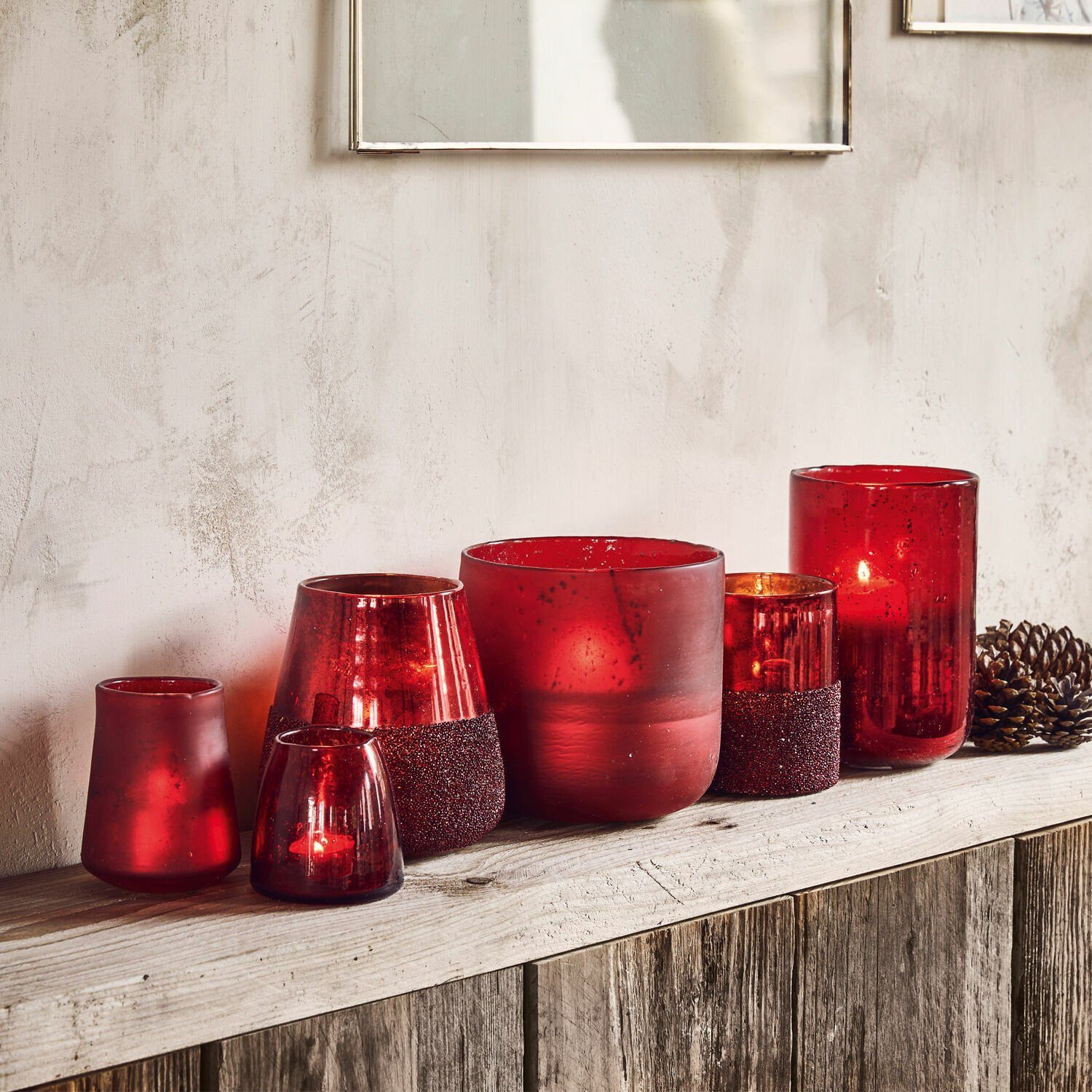 Mirabeau Windlicht Windlicht 6er Set Paro rot