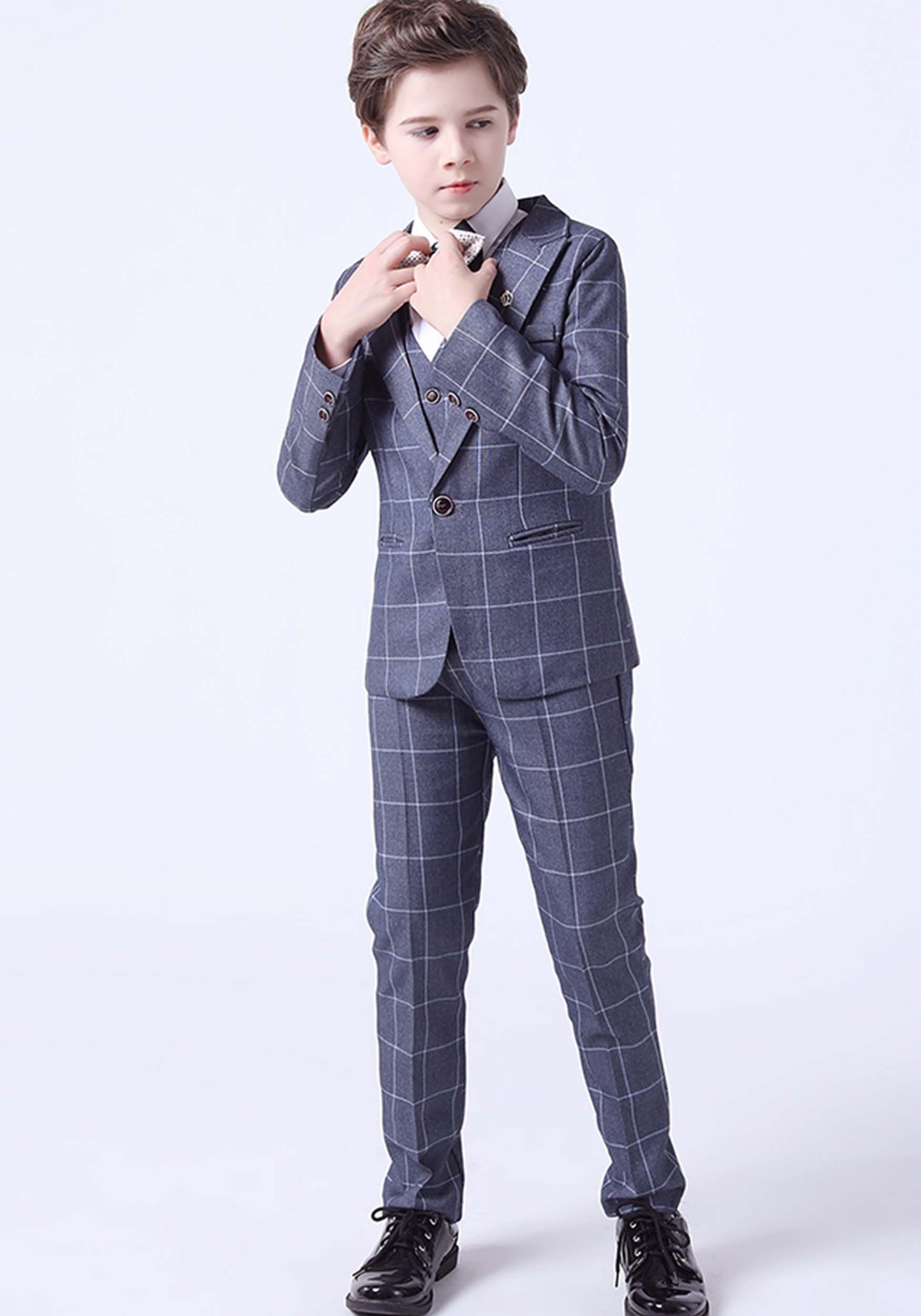TOPMELON Kinderanzug Jungenanzug Gentleman(Set-4tlg) Hemd Weste Blazer Hose