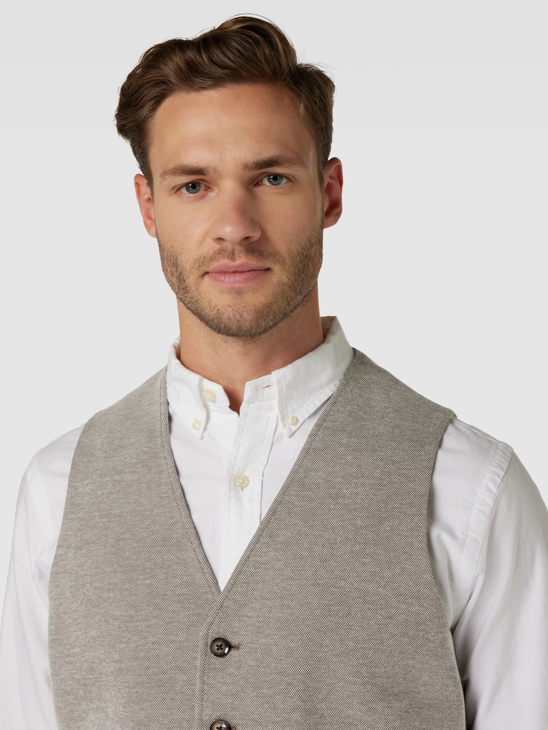 Weste in melierter Optik Modell 'ANDREW' in haselnuss braun