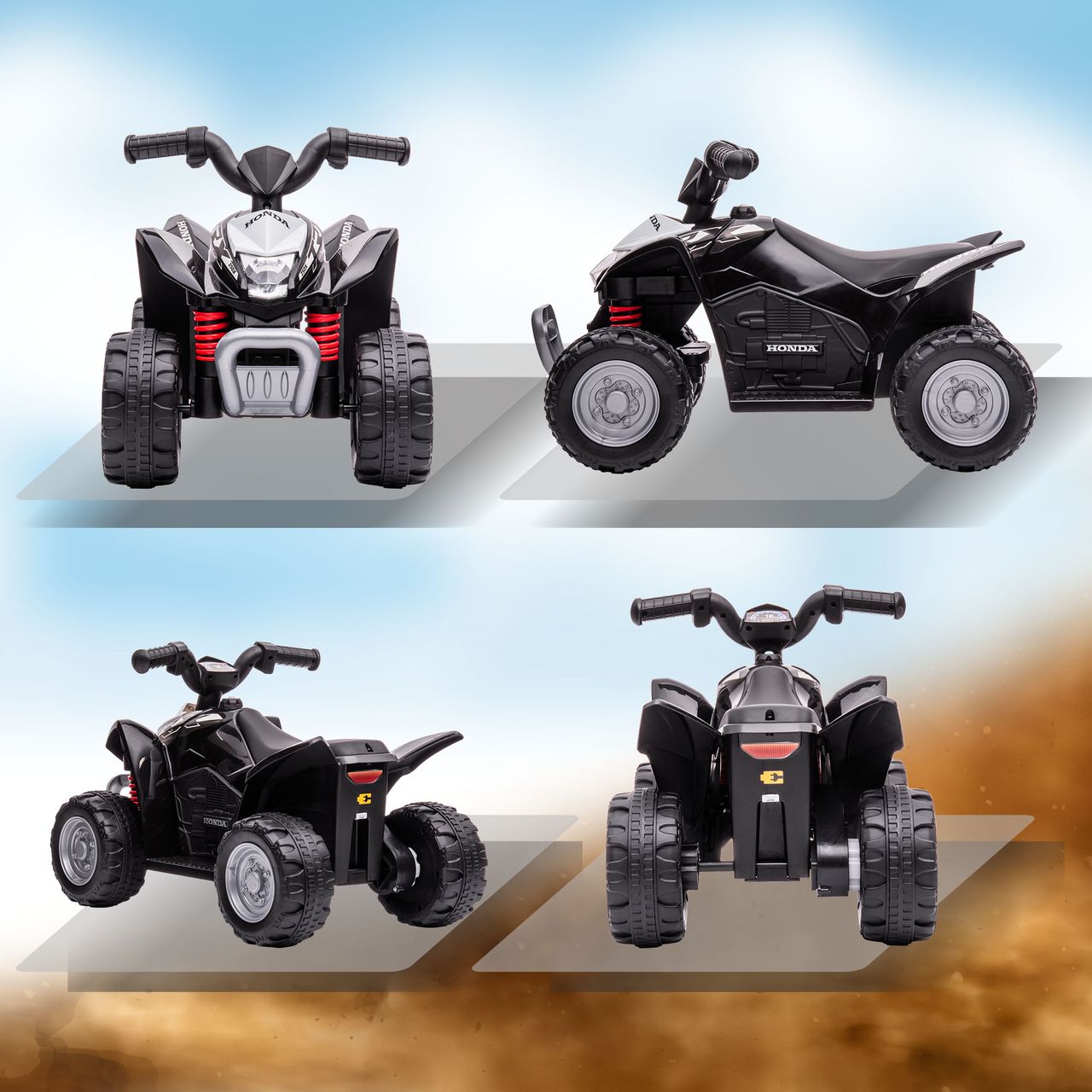 AIYAPLAY Elektro-Quad Miniquad Kinder Elektro ATV Kinderquad mit LED Schwarz