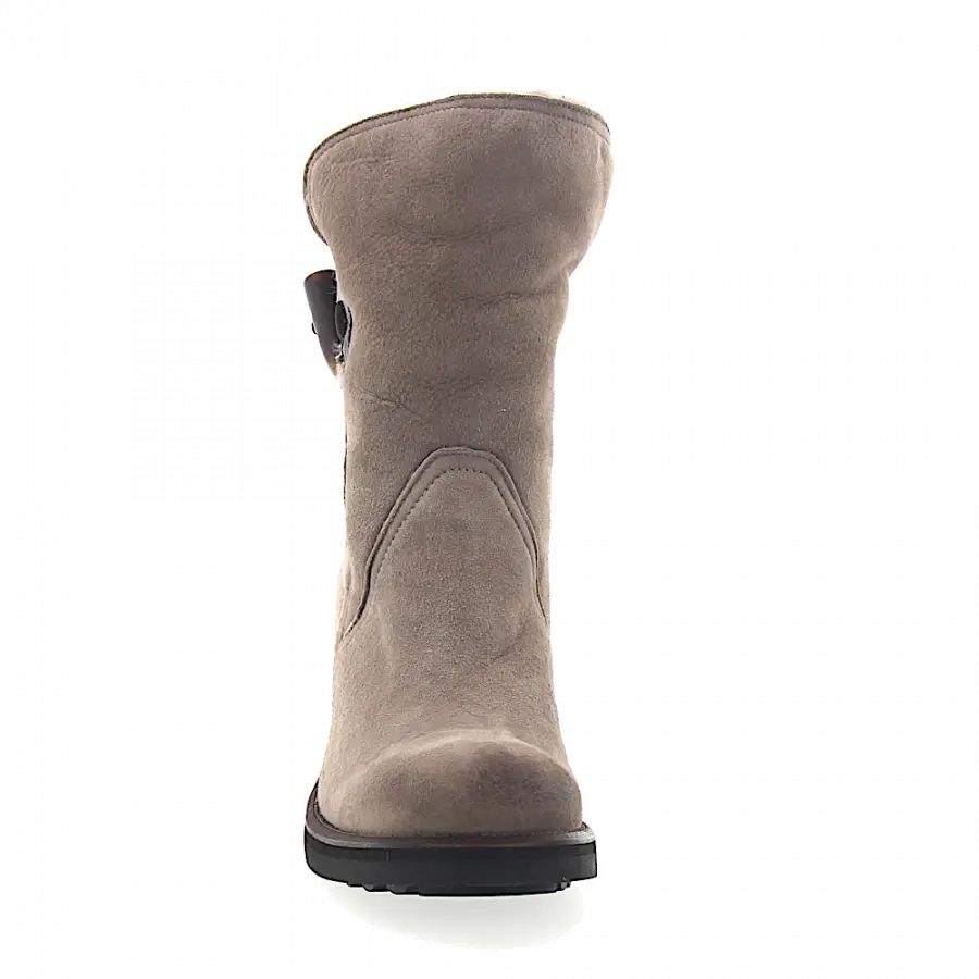 ROSS B. - Stiefel Kalbsleder Lammfell Finished grau - grau
