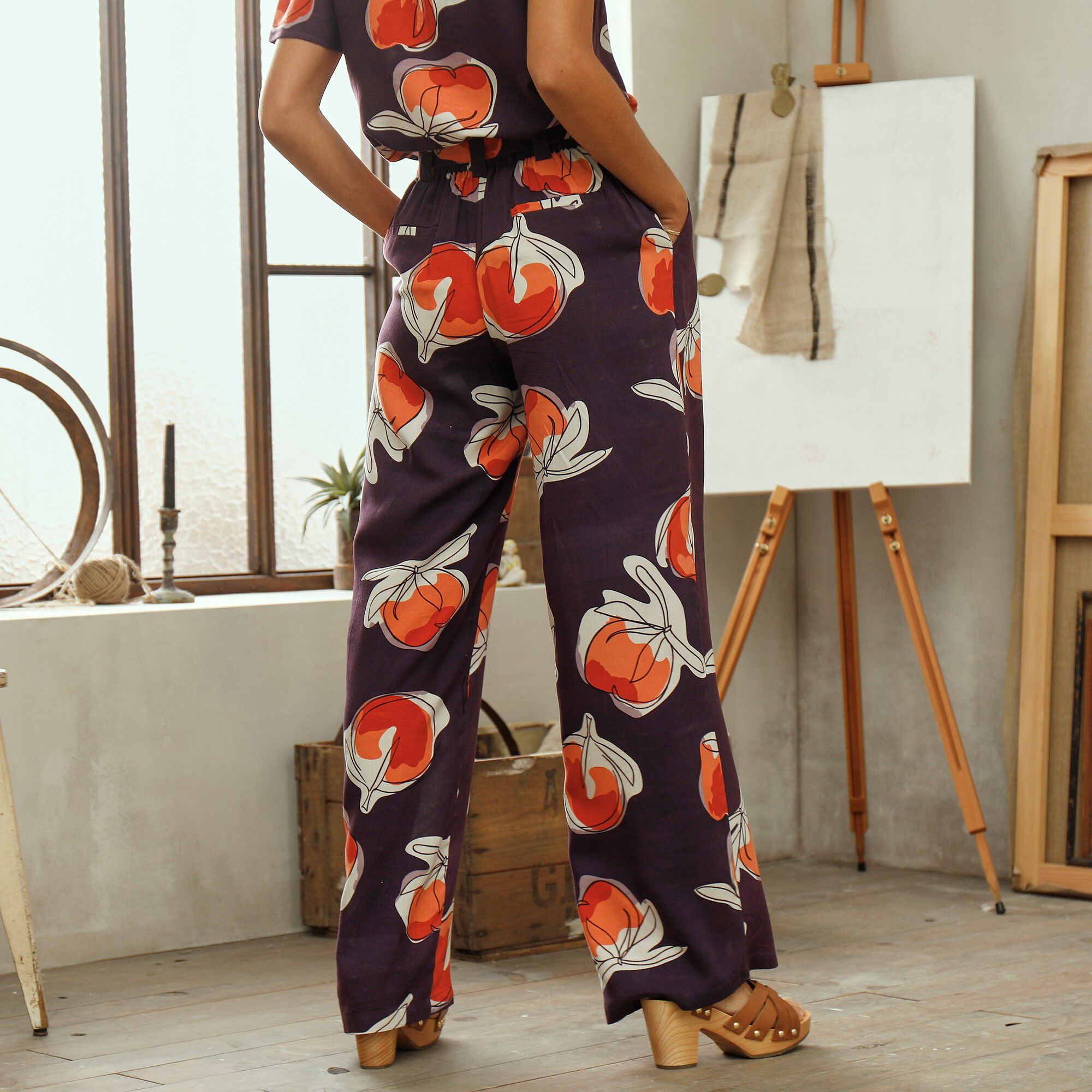 Pantalon fluide imprimé, collection 
