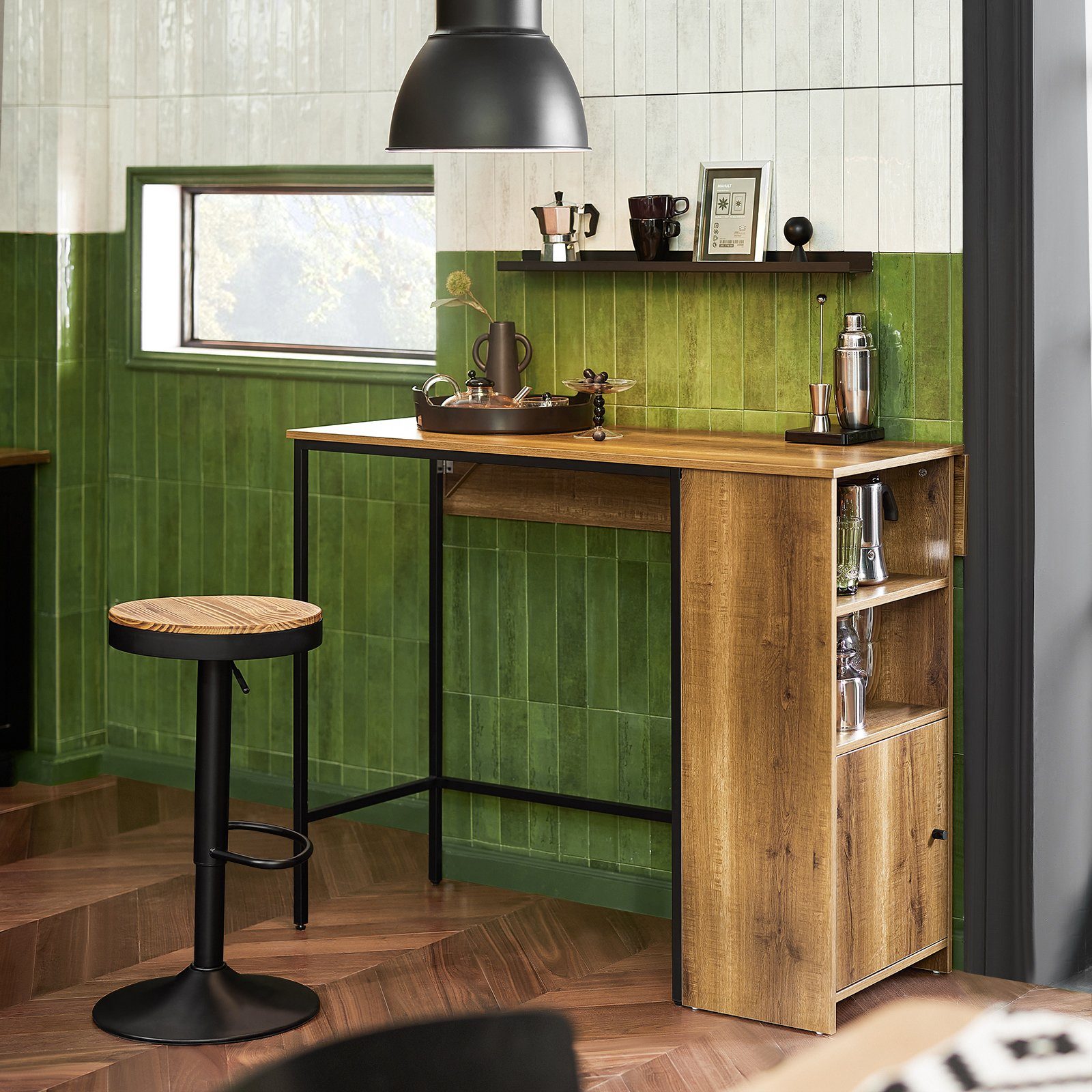 SoBuy Bartisch FWT98, mit Arbeitsfläche Esstisch Küchentisch Bistrotisch Stehtisch