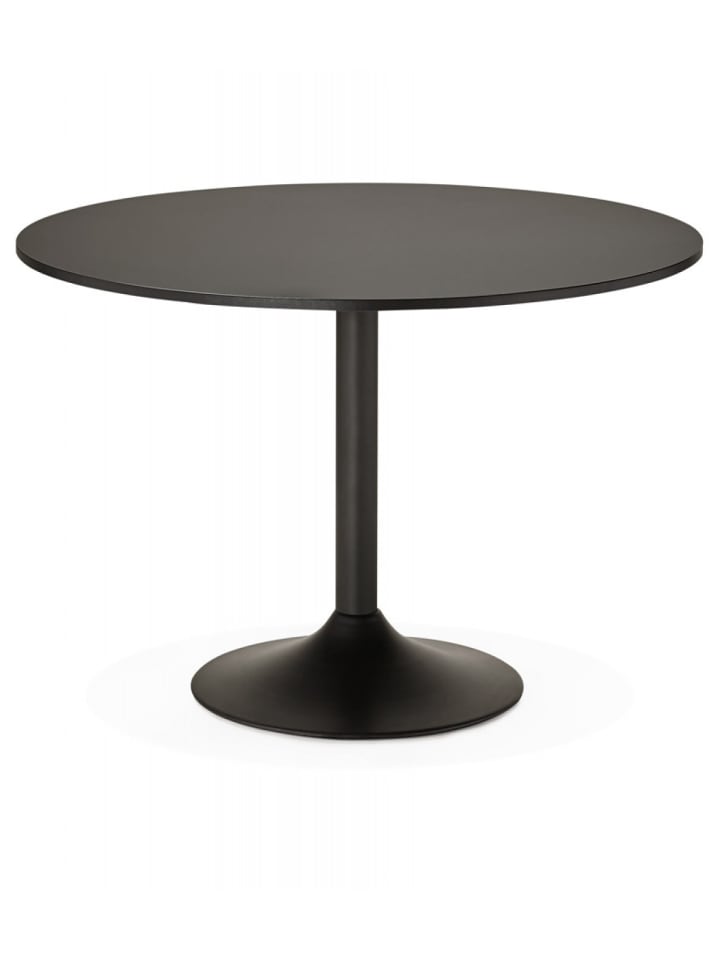 KADIMA DESIGN Runder Esstisch Holz Metall Schwarz | Minimalistisches Design günstig kaufen
