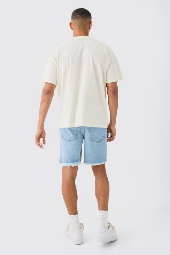 Lockere Jeansshorts in Hellblau