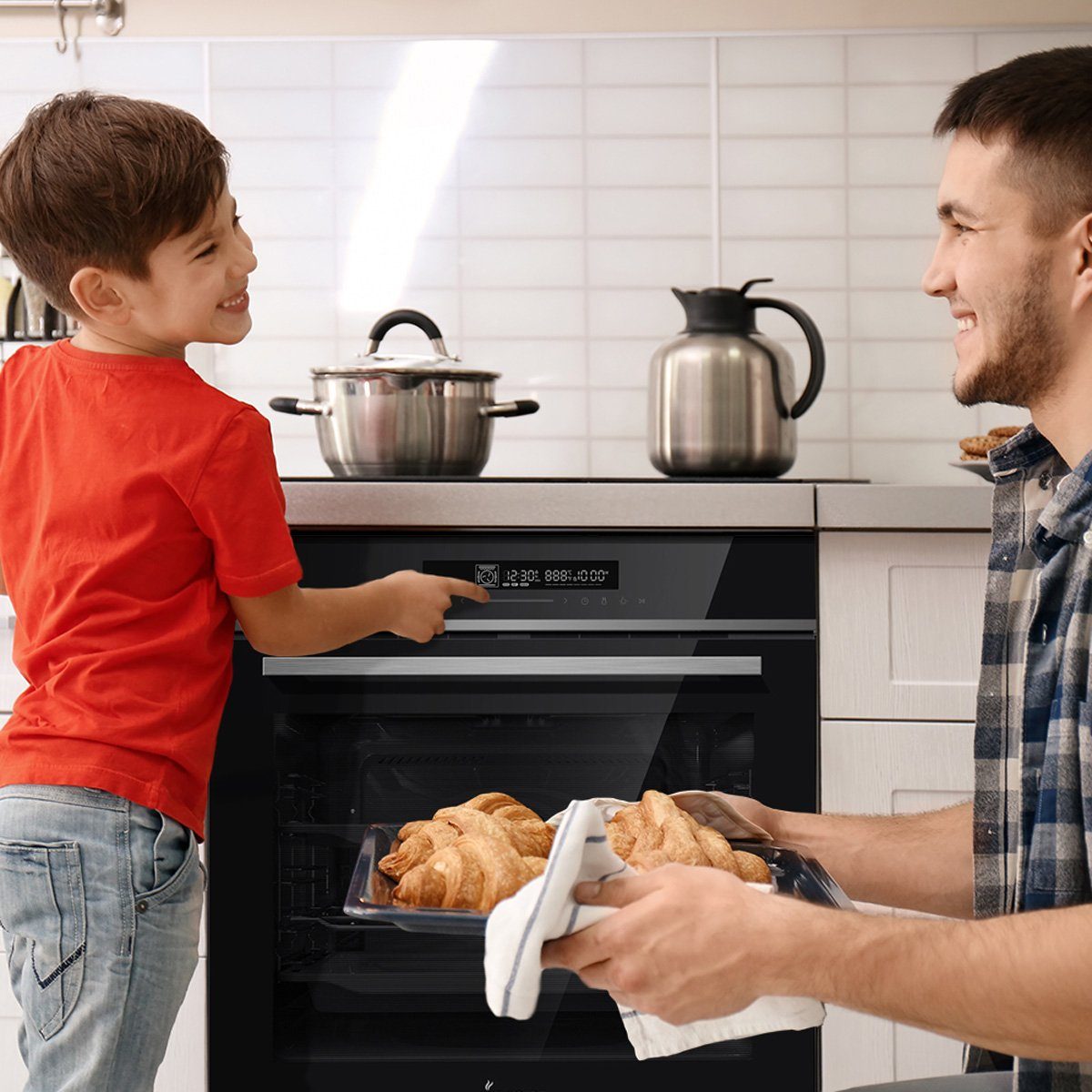 KKT KOLBE Einbaubackofen Backofen Elektroherd EB8019EDP, mit 2-fach Teleskopauszug, DampfClean, Pyrolyse, 60cm / 3,2kW / 72 l / Grill / Heißluft / Teleskopauszug / Touch