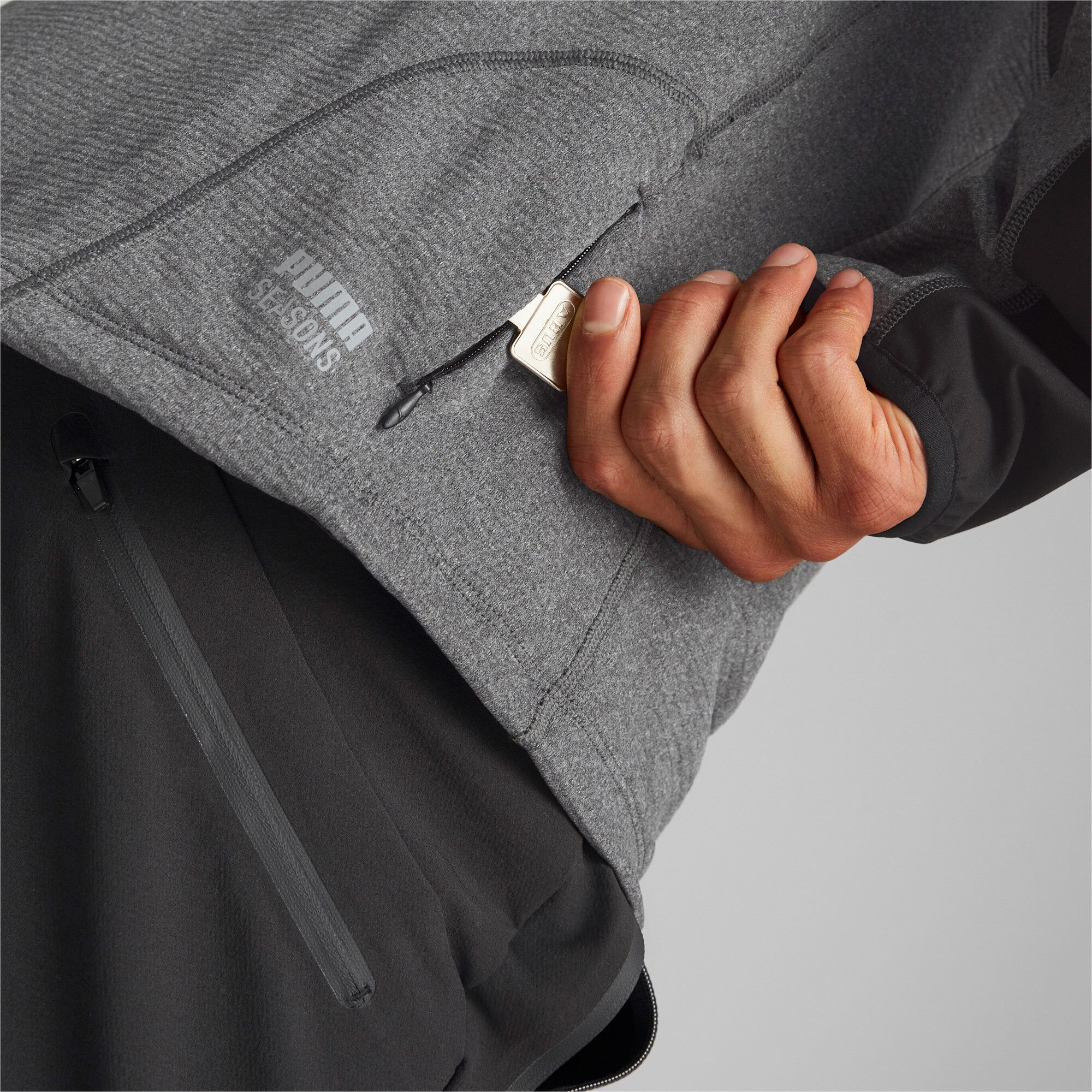 Seasons Raincell Half-Zip Lauftop Herren - Grau, Schwarz