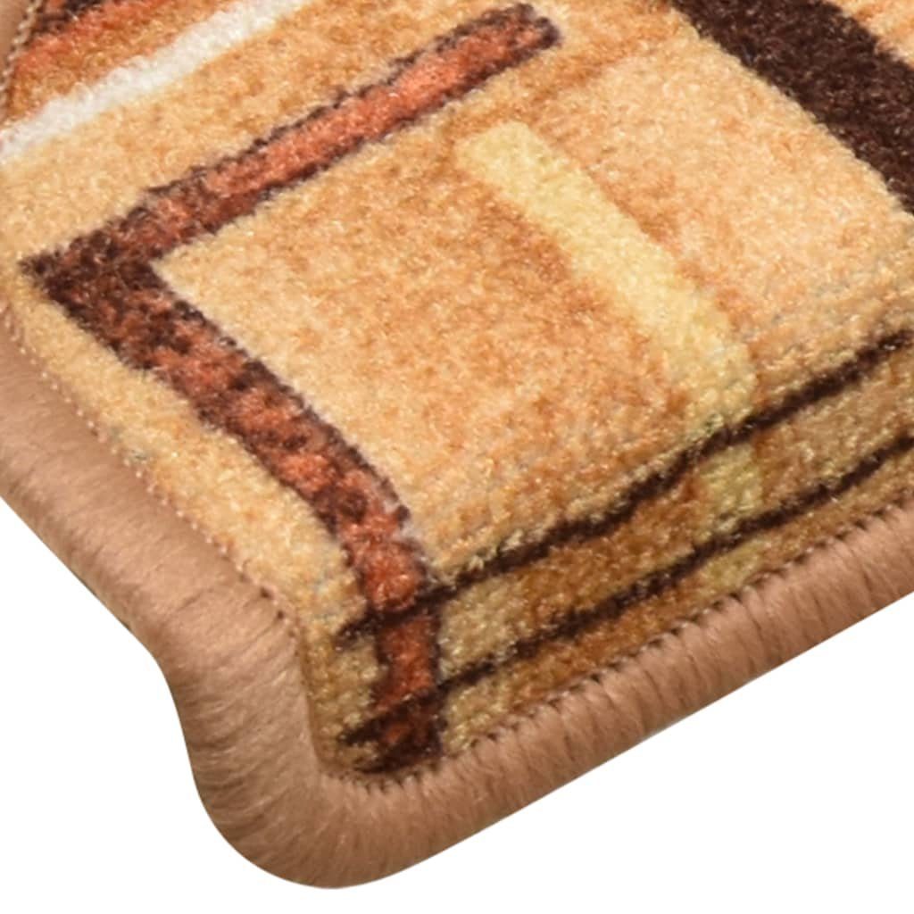 Stufenmatte Treppenmatten Selbstklebend 15 Stk. Beige 65x21x4 cm, vidaXL, Rechteckig, Höhe: 4 mm