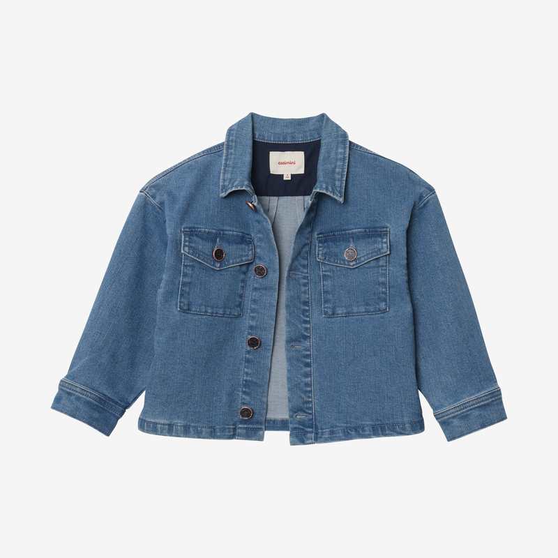 Veste en jean fille brodée dos Catimini