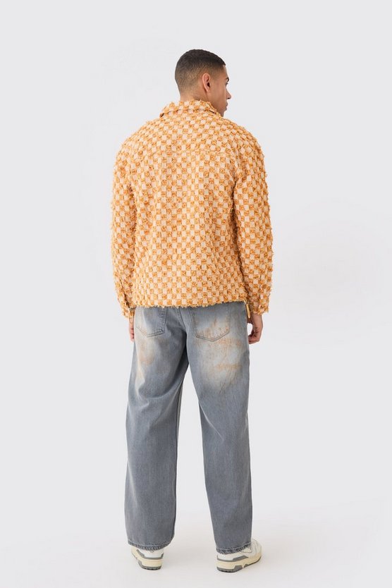 Zerrissenes kastiges kariertes Overshirt