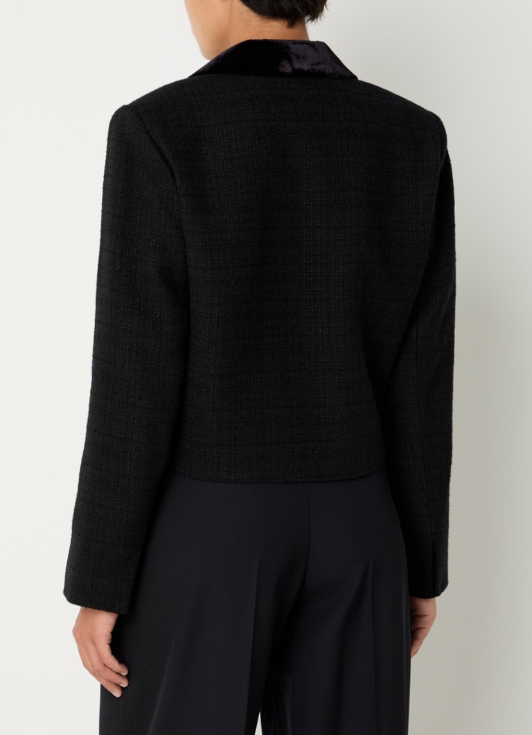 Giacca Sandro effetto tweed con dettagli in velluto