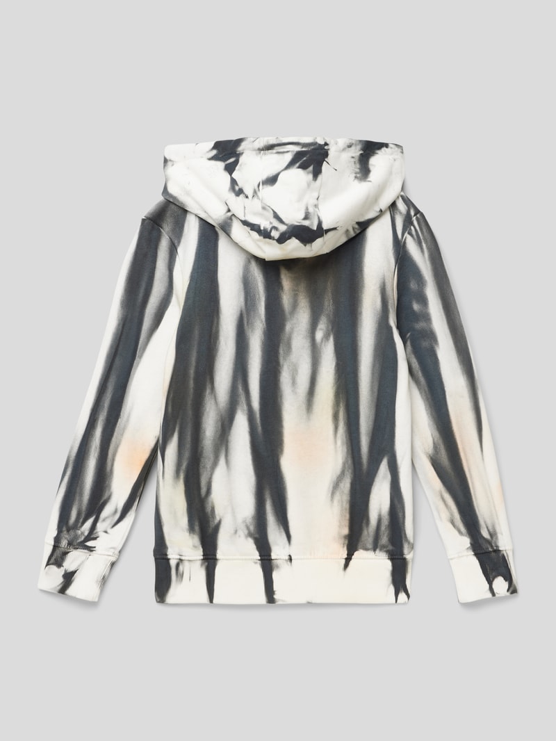 Hoodie in Batik-Optik in schwarz