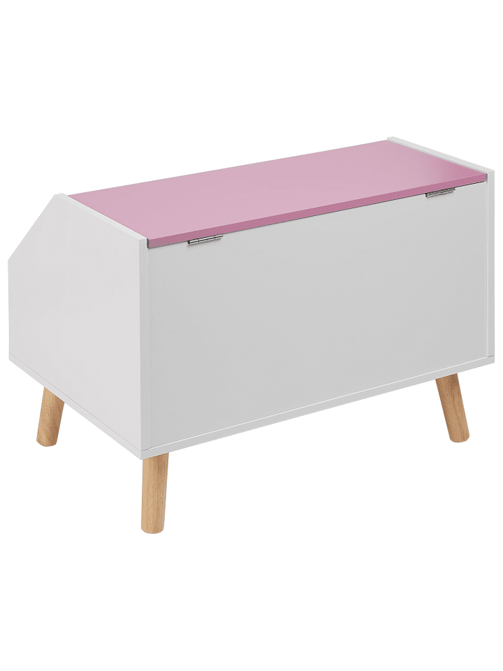 Beliani Sideboard CASPER in Rosa/Weiß/Heller Holzfarbton - (W) 60 x (H) 43 x (L) 41 cm günstig kaufen onesize