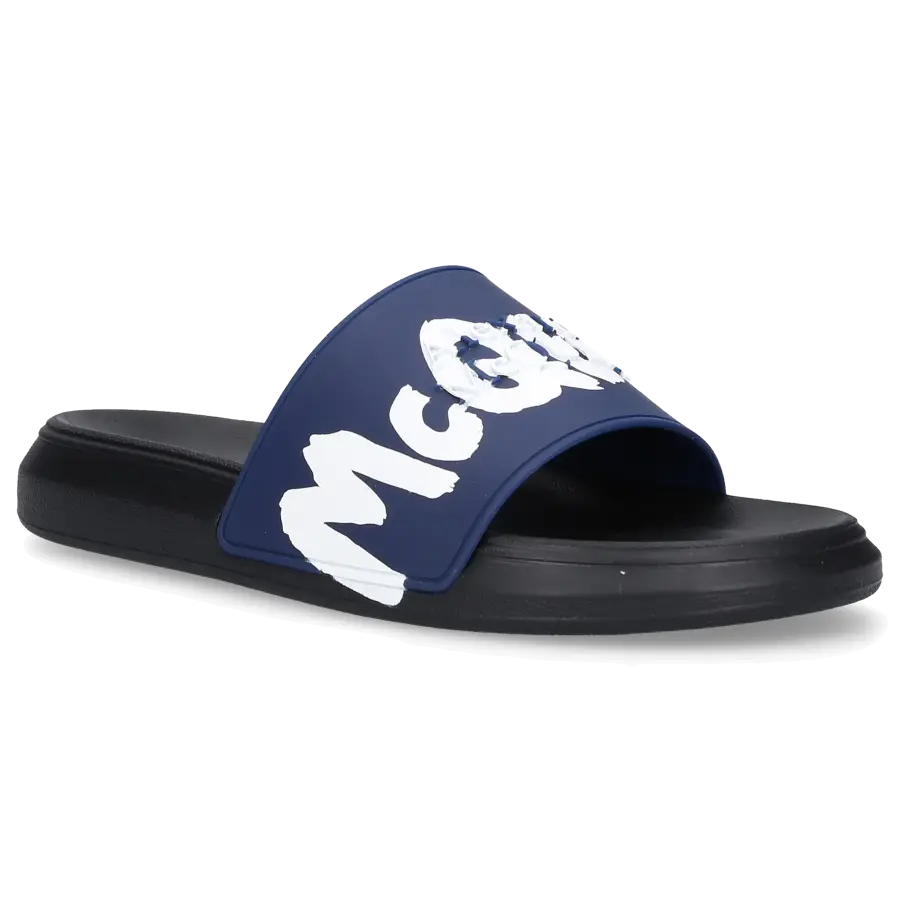 Alexander McQueen - Badeschuhe SLIDER Gummi - blau