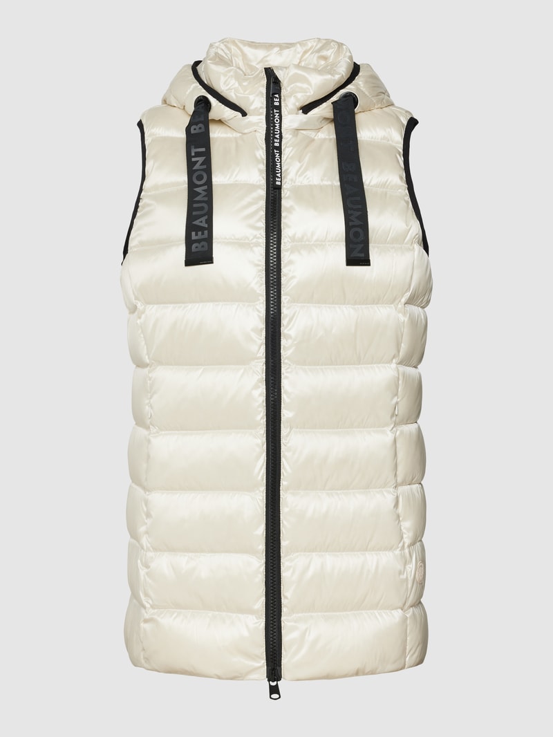 Daunenweste mit Label-Details in offwhite