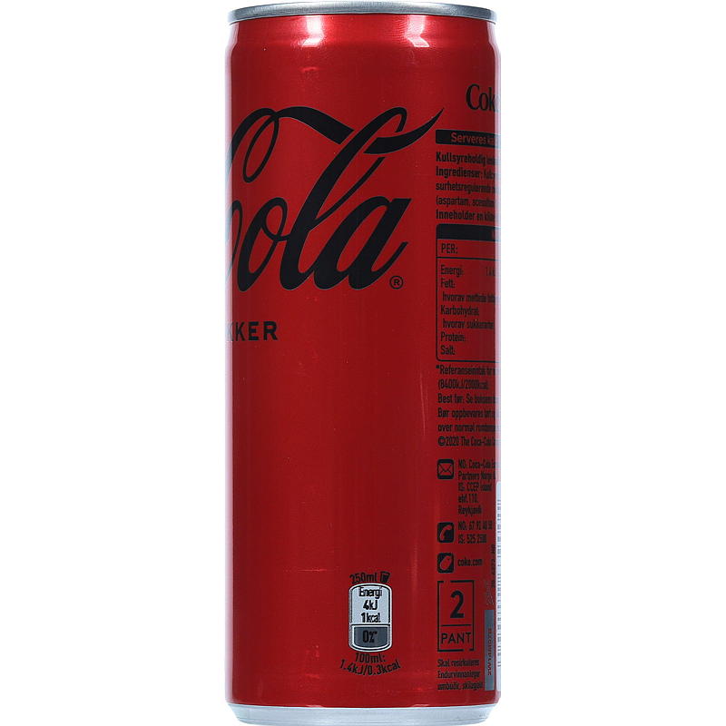 Coca-cola Coca-cola 0,25 l u/sukker