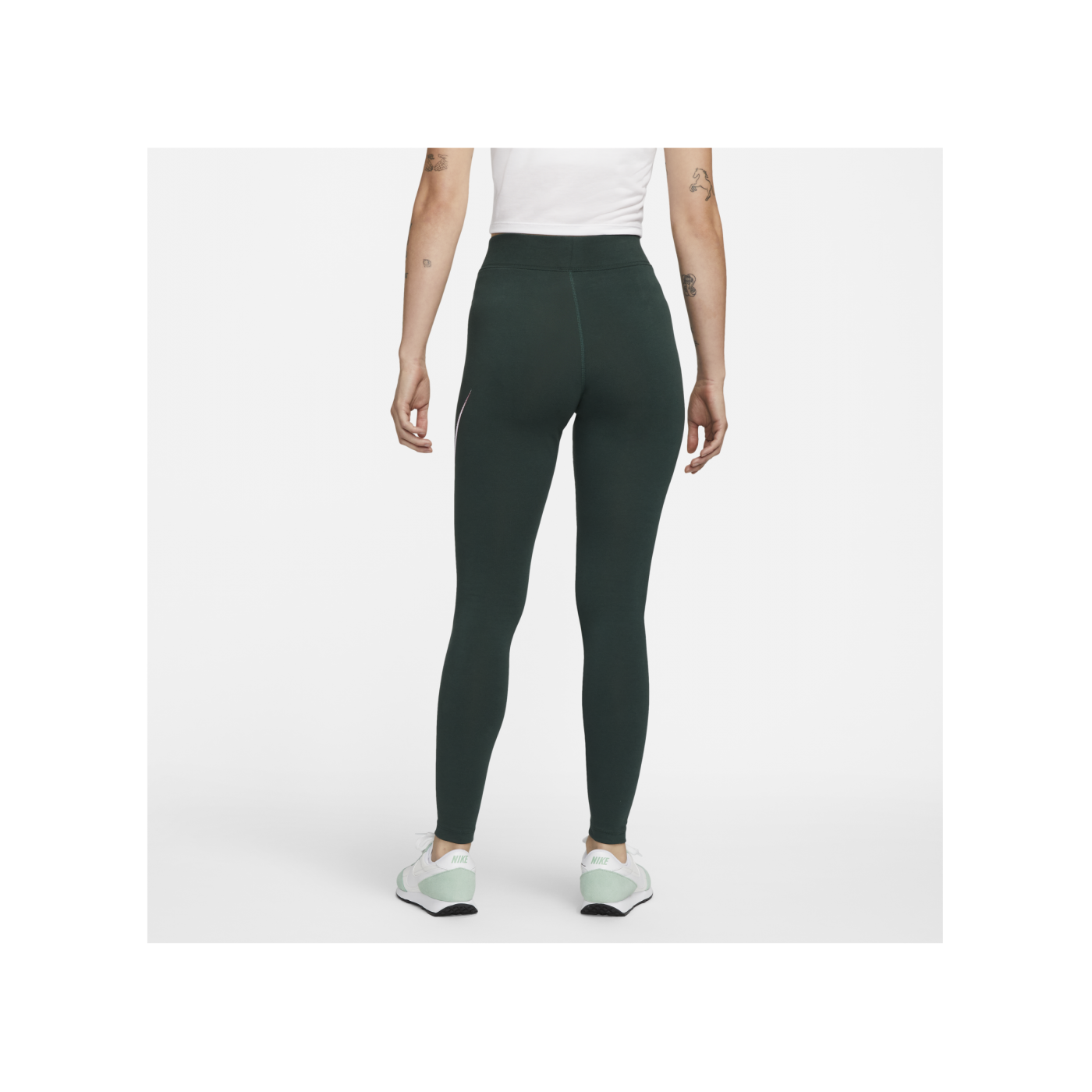 Nike Swoosh High-Rise Leggings Damen Grün F397