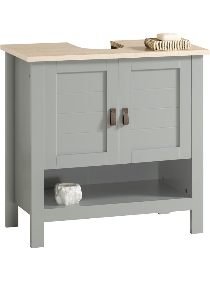 SoBuy Waschbeckenunterschrank in Hellgrau - (B)60 x (H)60 x (T)30cm günstig kaufen onesize