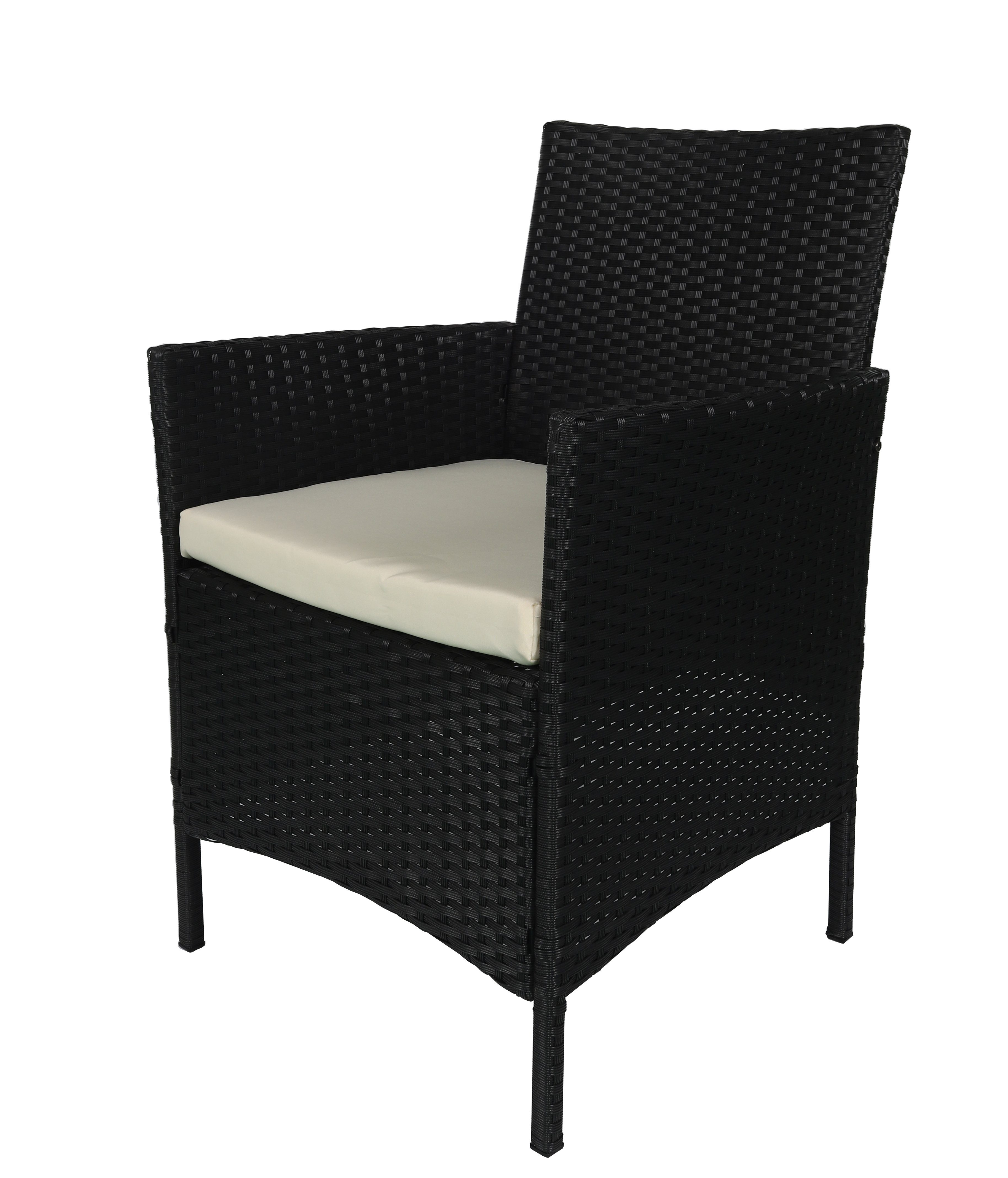 Home Feeling Gartensessel Gartenmöbel Sessel Polyrattan, Schwarz, ca. 60x62x83cm