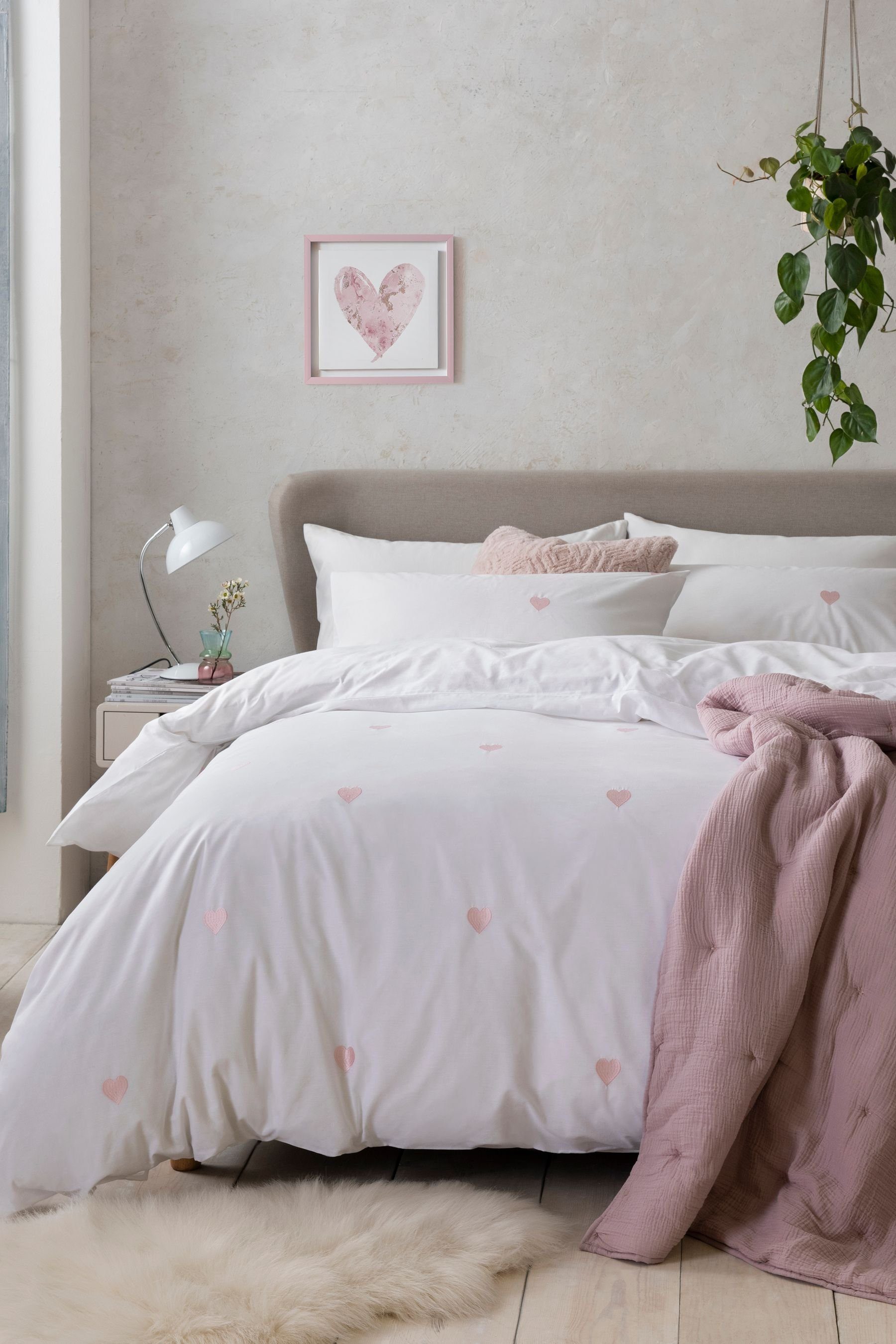 Bett-Set, Set aus Bettbezug und Kissenbezug mit Stickerei, Next, Bezug: Polyester, Baumwolle