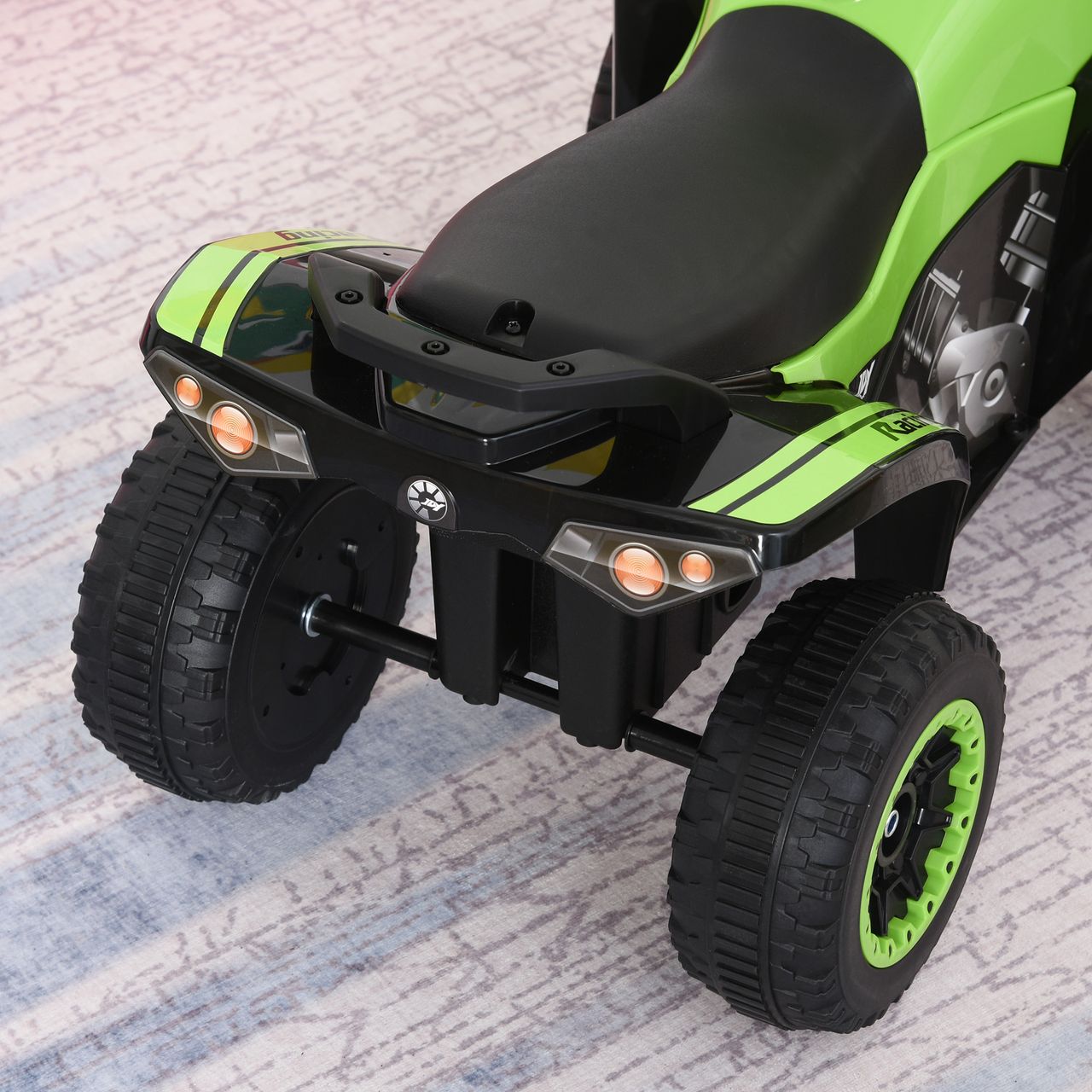 HOMCOM Kinder Rutschauto Tretauto mit Füßen rutschen Kinderauto Kinderfahrzeug für 18-36 Monate Licht Musik Kunststoff Stahl Grün 67,5 x 38 x 44 cm