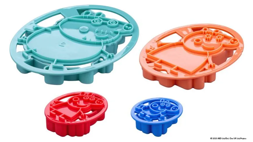 Dr.Oetker Präge-Ausstecher-Set Peppa 4-teilig türkis, blau, rot, orange