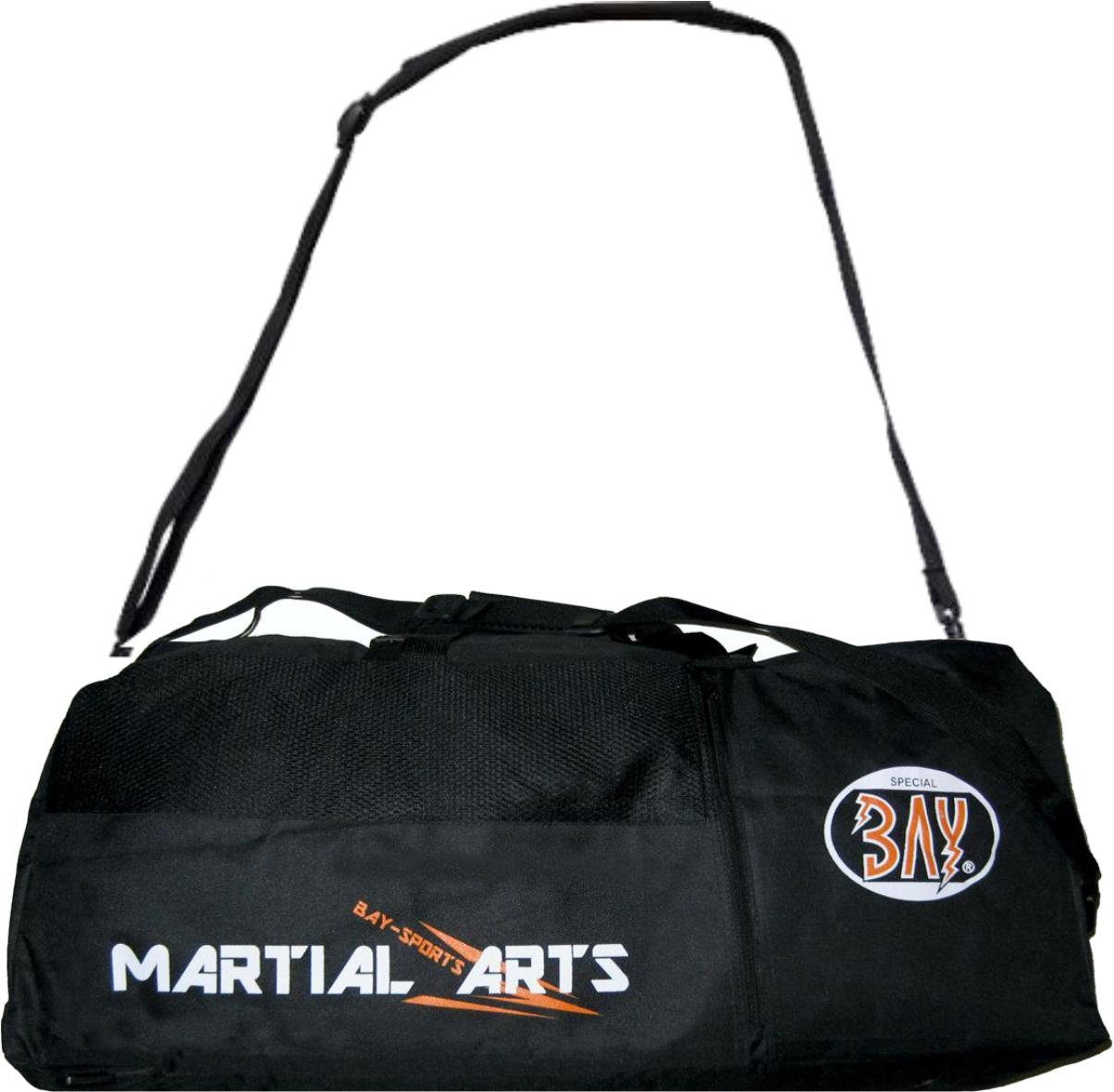 BAY-Sports Sporttasche Martial Arts Fight Trainingstasche Sport groß Rucksack Jumbo schwarz Kampfsport Kickboxen Karate MMA Thaiboxen (2 in 1, Kombi Rucksacktasche), Muay Thai, Fighting Wear, Krav Maga, Taekwondo