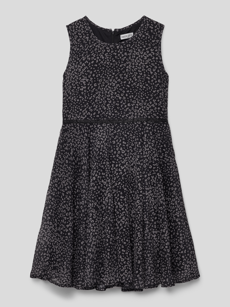Kleid mit Animal-Print in schwarz