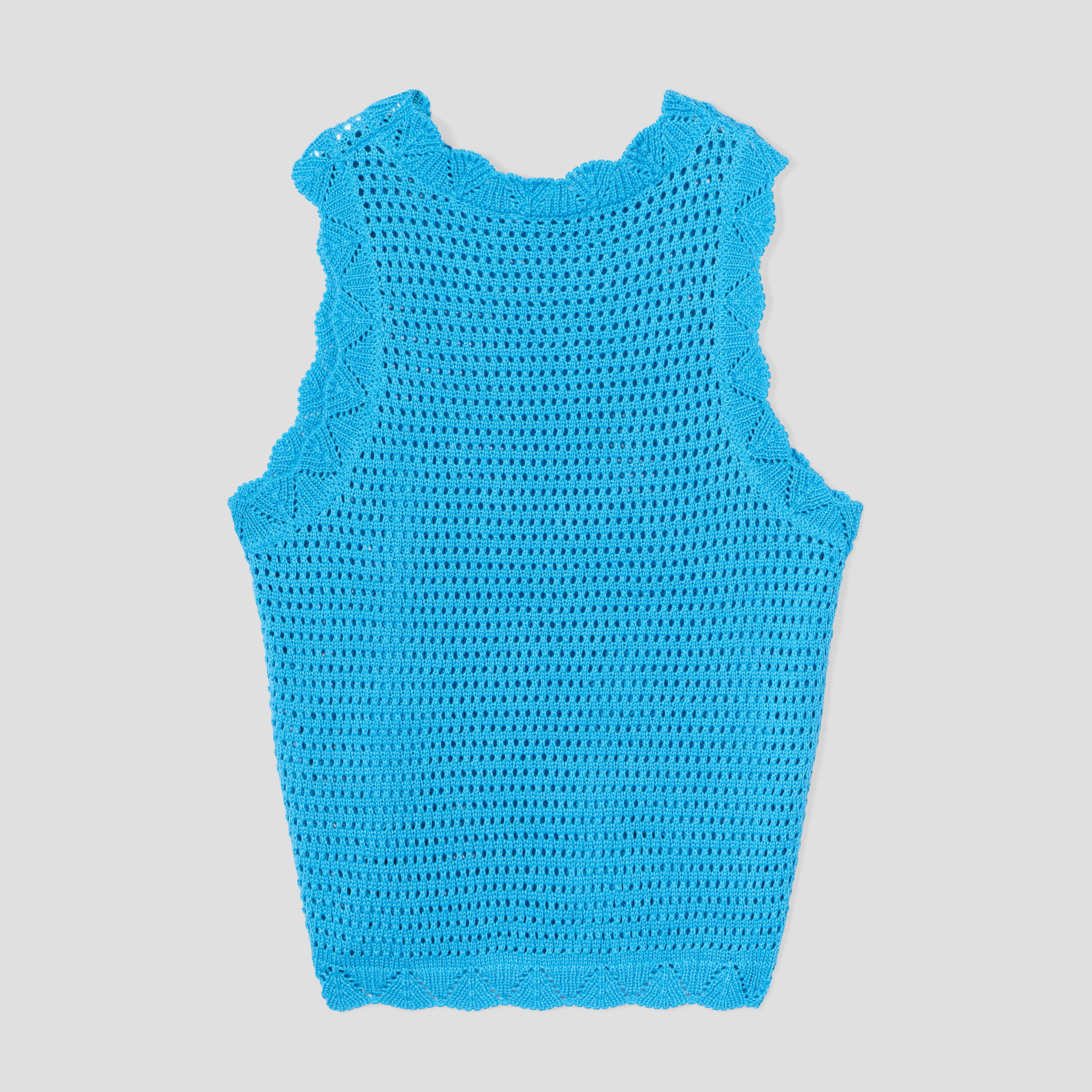Débardeur aspect crochet bleu turquoise femme | Cache Cache