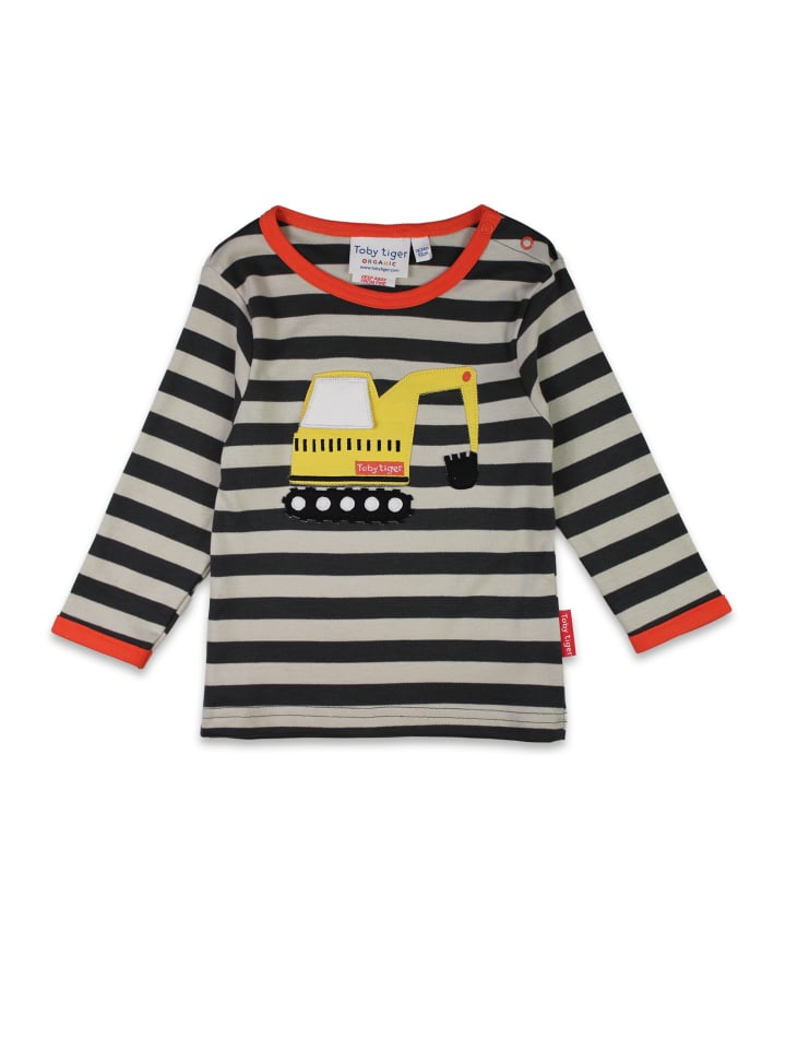 Toby Tiger Langarmshirt mit Bagger Applikation in grau günstig kaufen